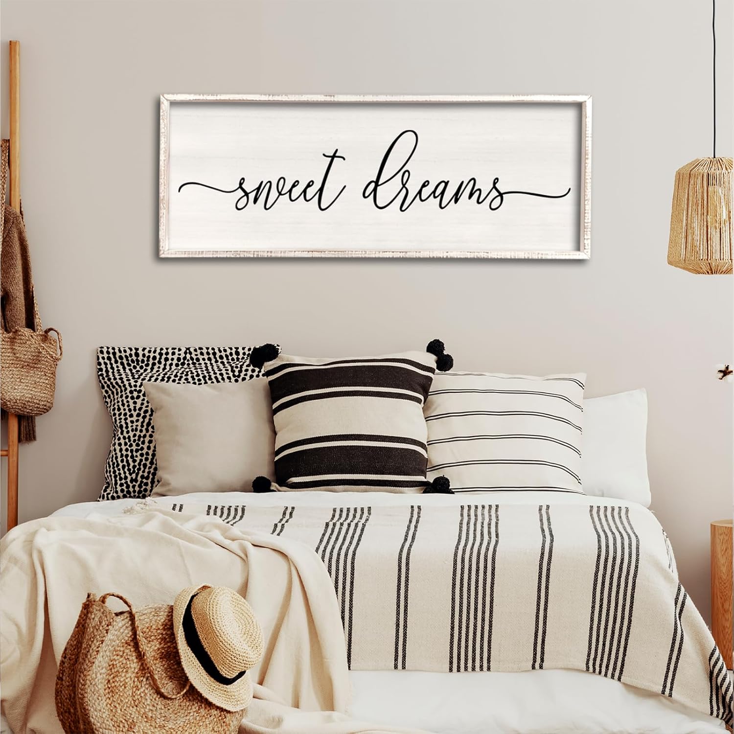 Sweet Dreams Wall Decor 40x15 Wood Rustic Sign