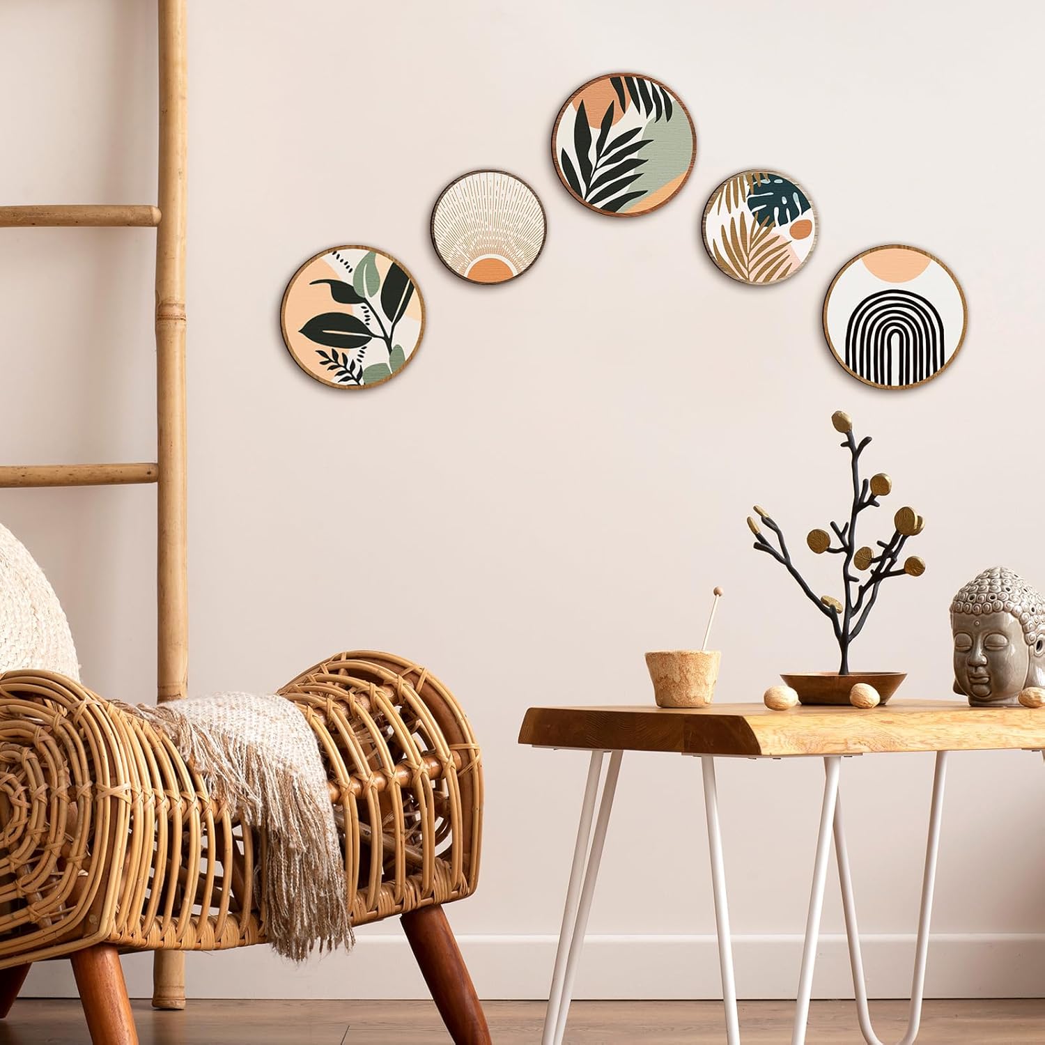 Qunclay Bohemian Wall Art Decor Set 5 Pcs
