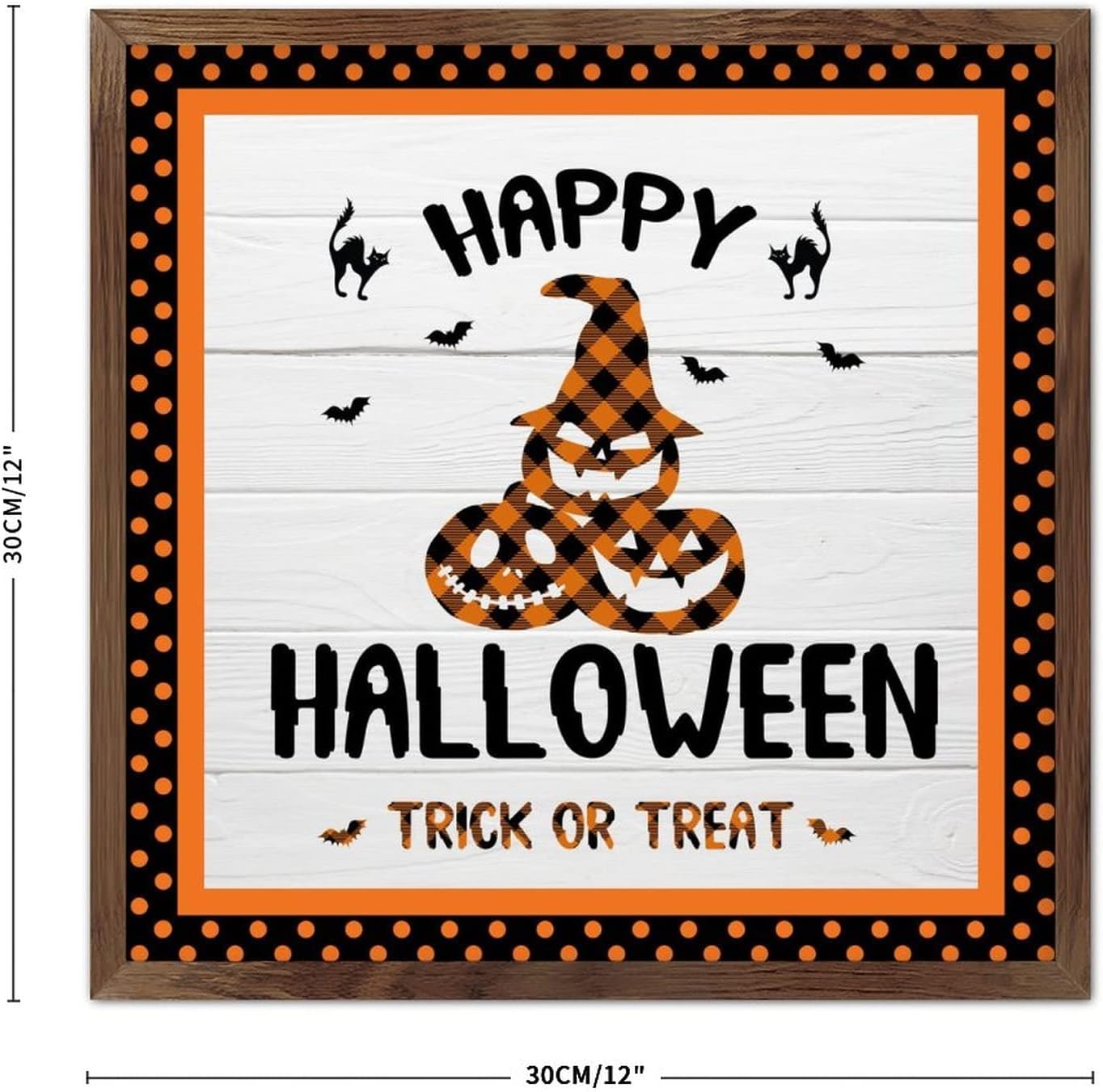 Happy Halloween Wood Framed Wall Decor Sign