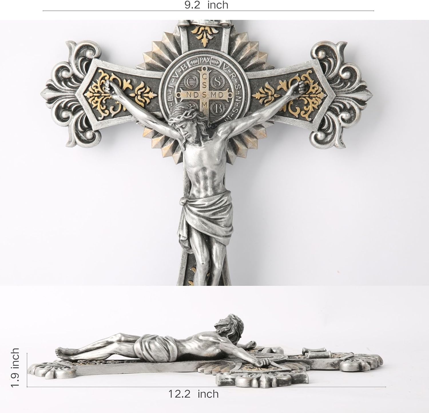BC Catholic St Benedict Crucifix Wall Cross 12 Inch