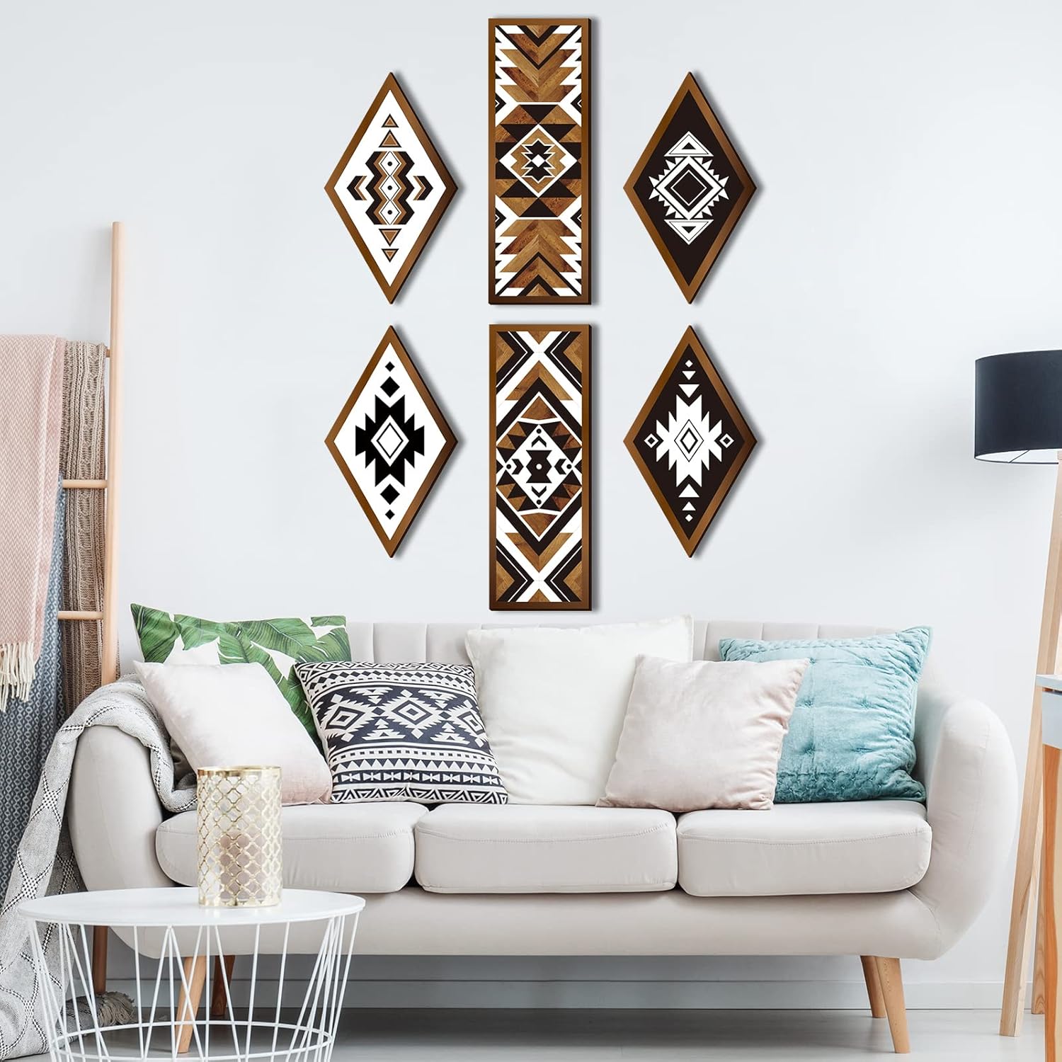 Tatuo 6 Pcs Abstract Art Wall Decor Wooden Frames
