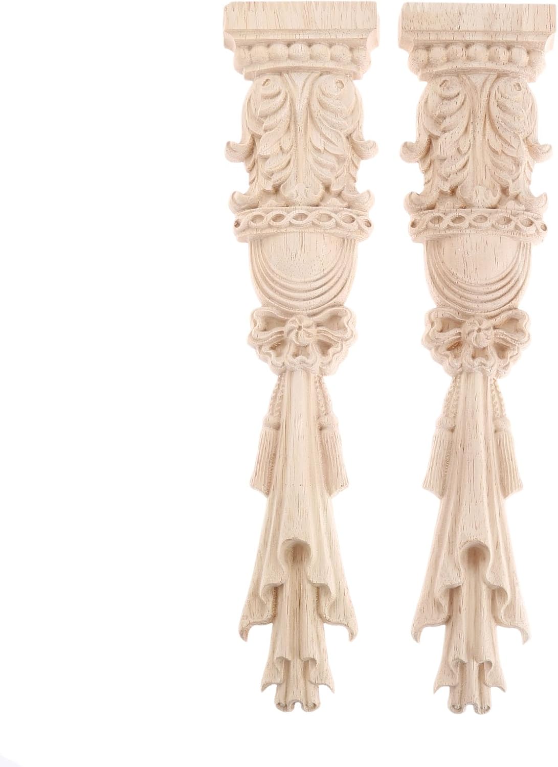 MUXSAM Wooden Carved Onlays 2-Pack for Decor