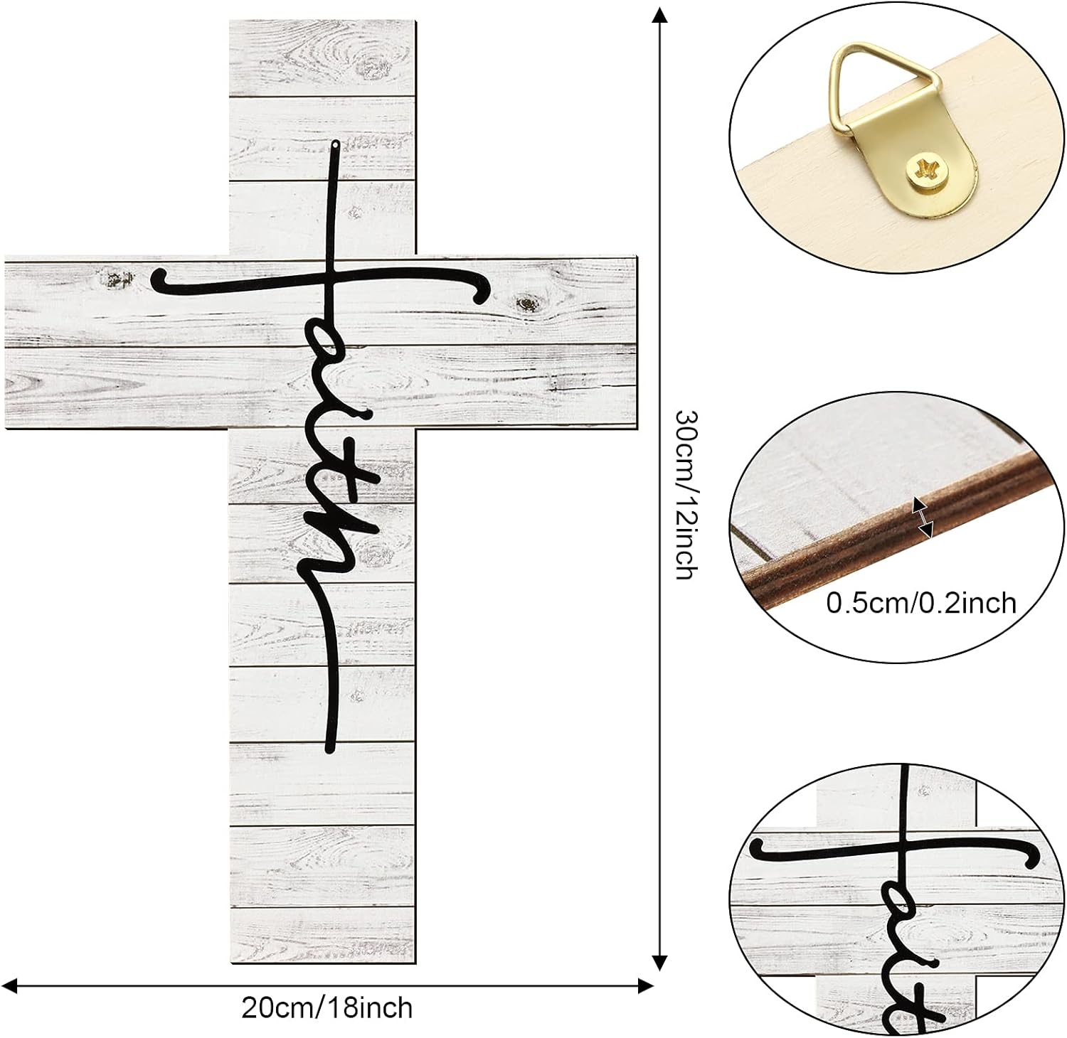 Jetec Faith Cross Wall Art Wooden Christian Decor