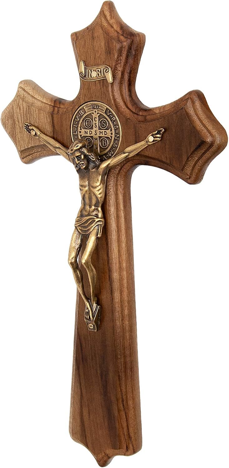 Intercession Wall Wood Cross Crucifix 10 Inches
