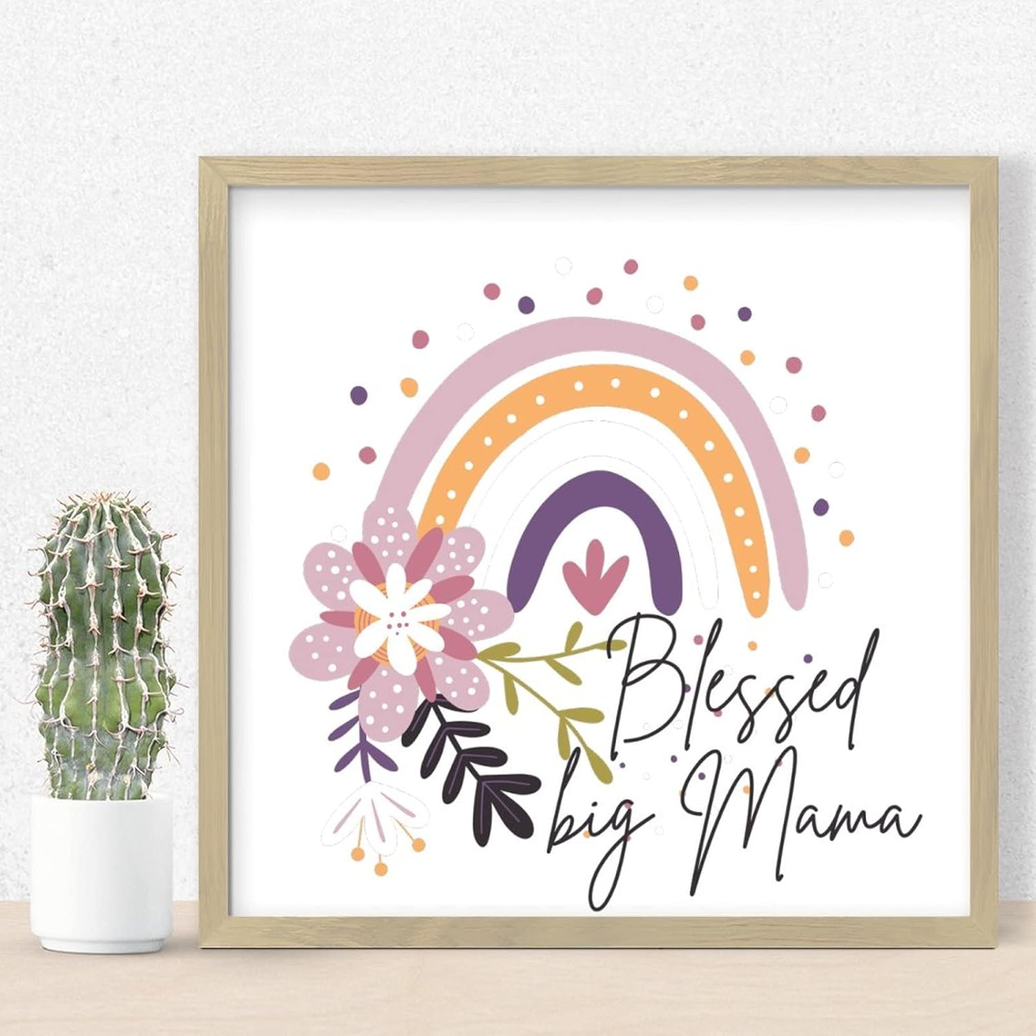 Blessed Big Mama Framed Wood Sign 12x12in