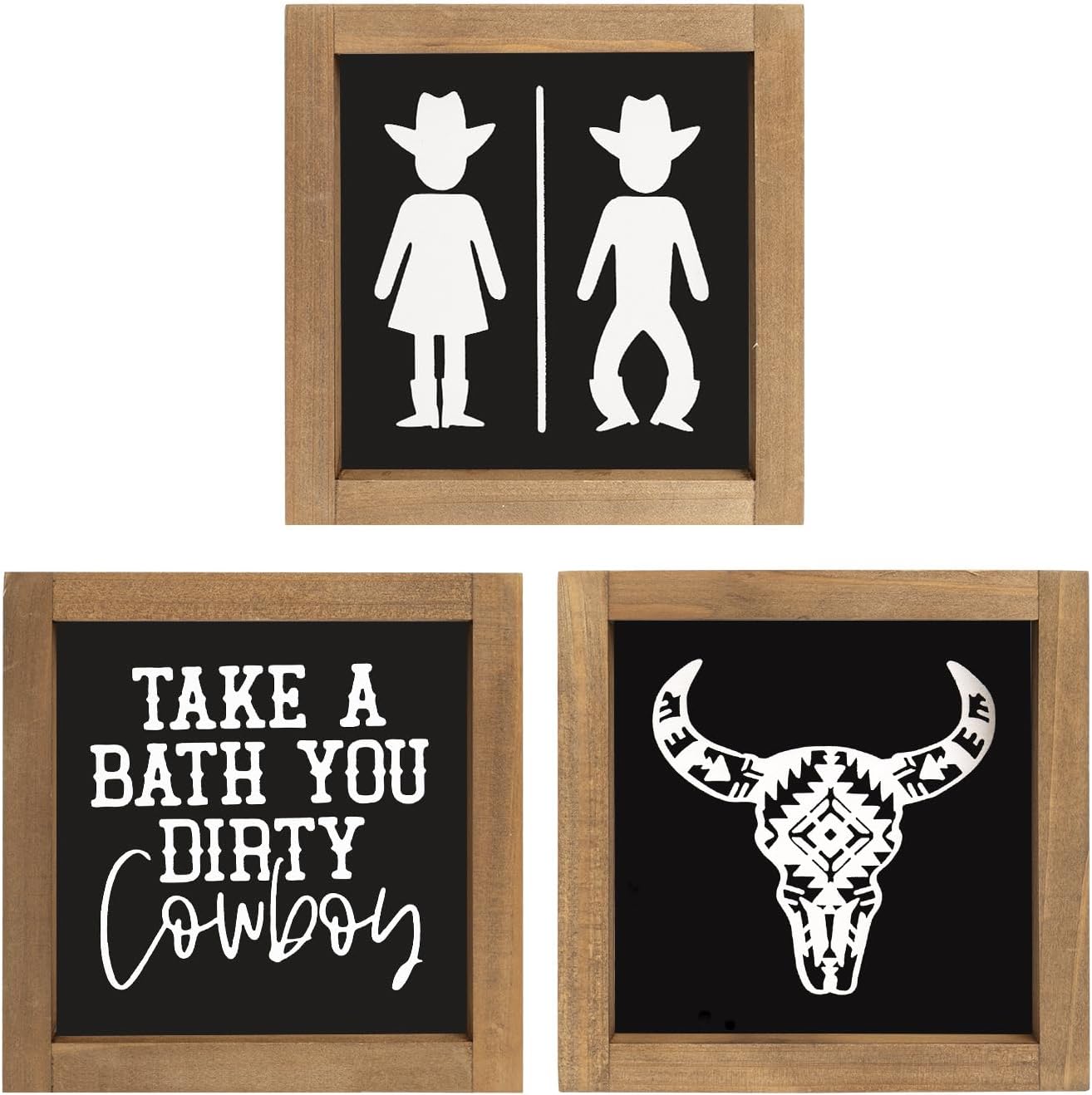 Flangairy Western Cow Skull Decor Wall Art Signs
