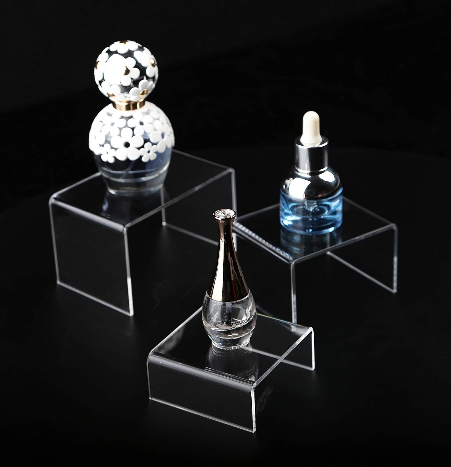 Jusalpha 6-Piece Clear Acrylic Riser Set for Display