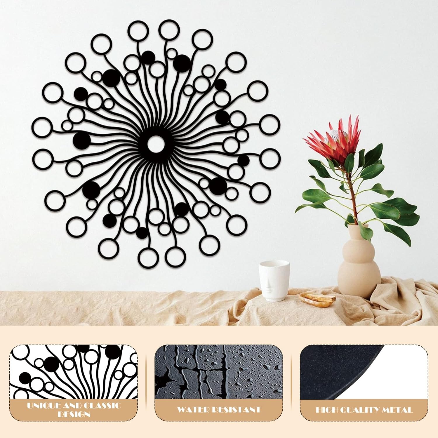 Resama Metal Sunburst Wall Decor Sculpture