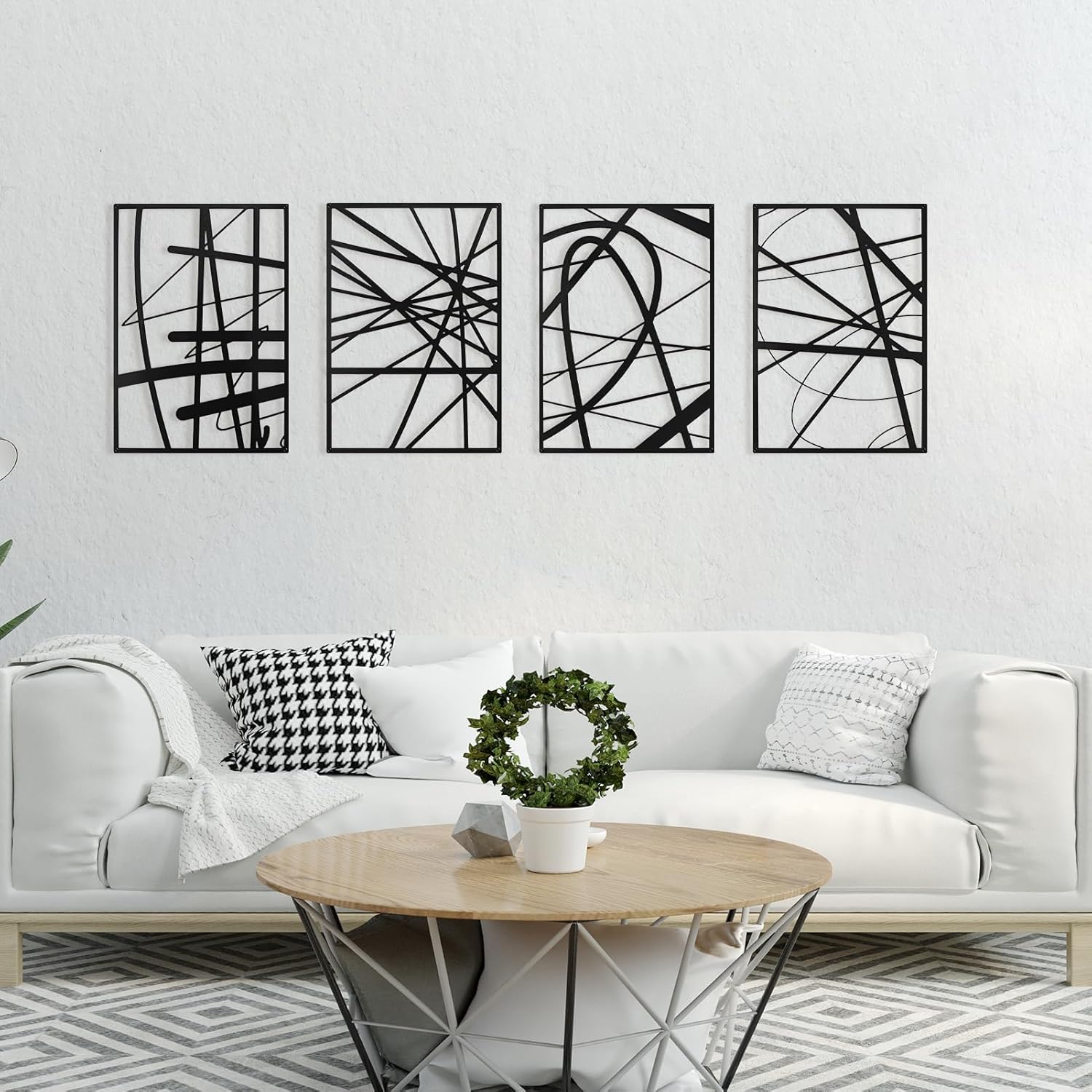 Art3dwallpanels Black Abstract Wall Art 4 Pack