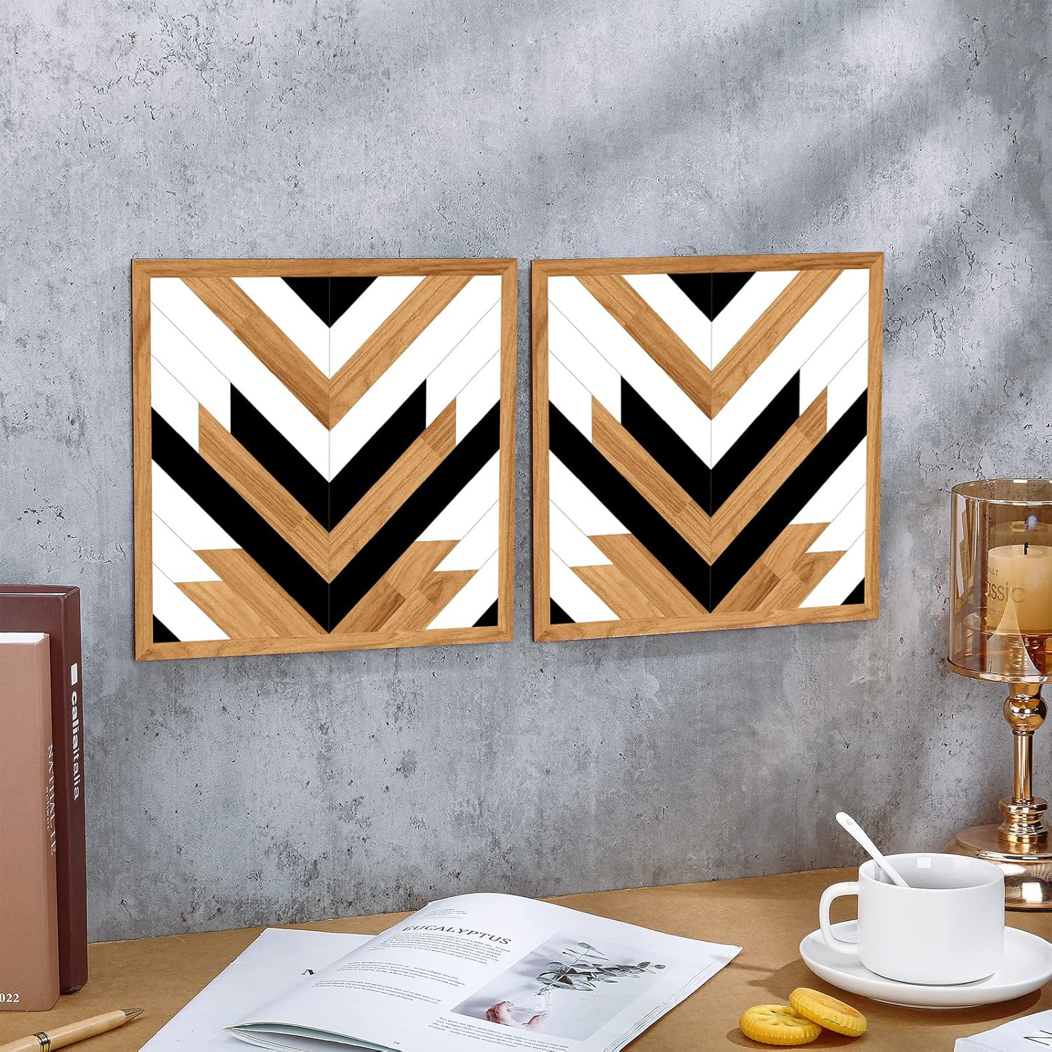 Yulejo 2 Pcs Western Bathroom Decor Aztec Wall Art