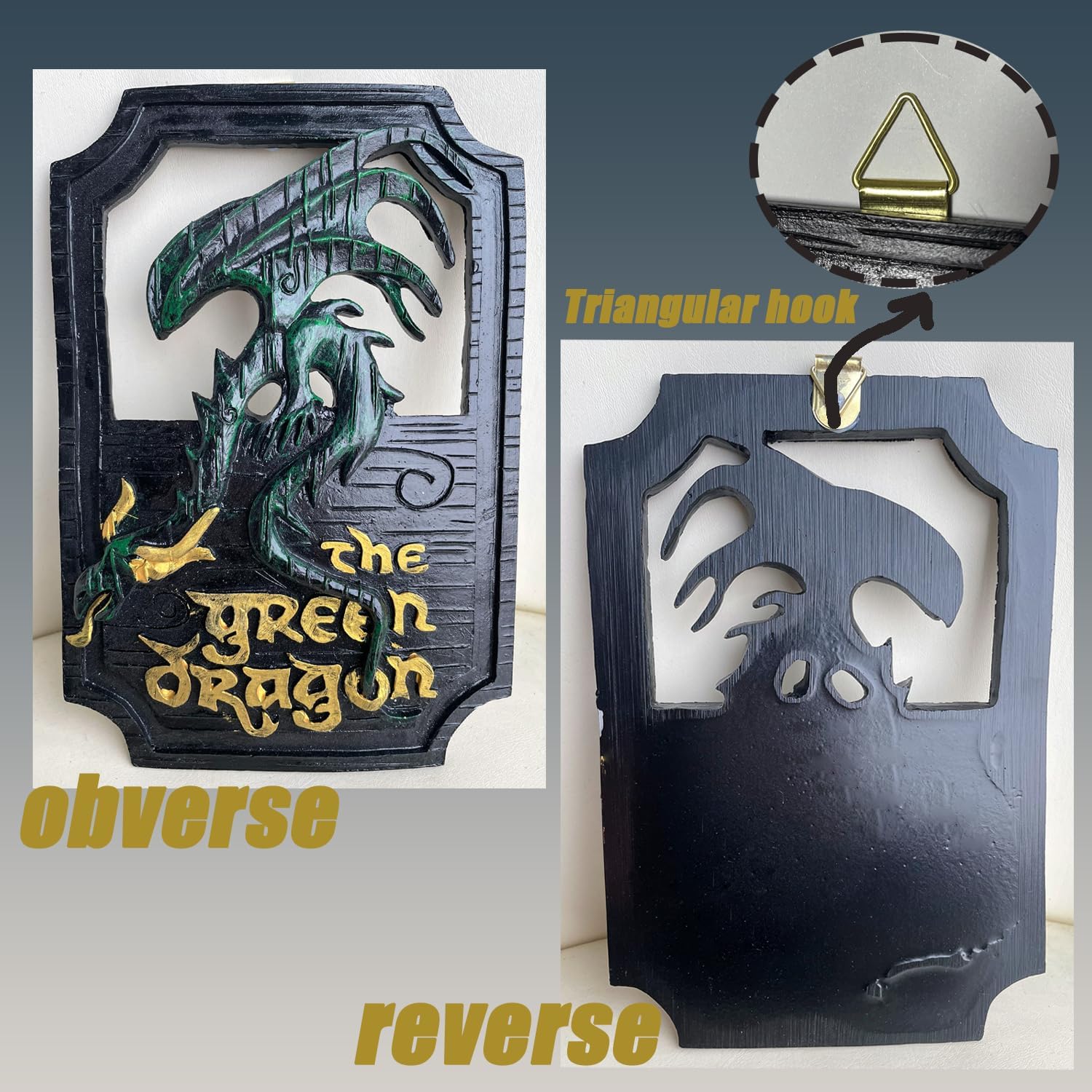 Kiswiar Green Dragon Wall Art Decor Sign