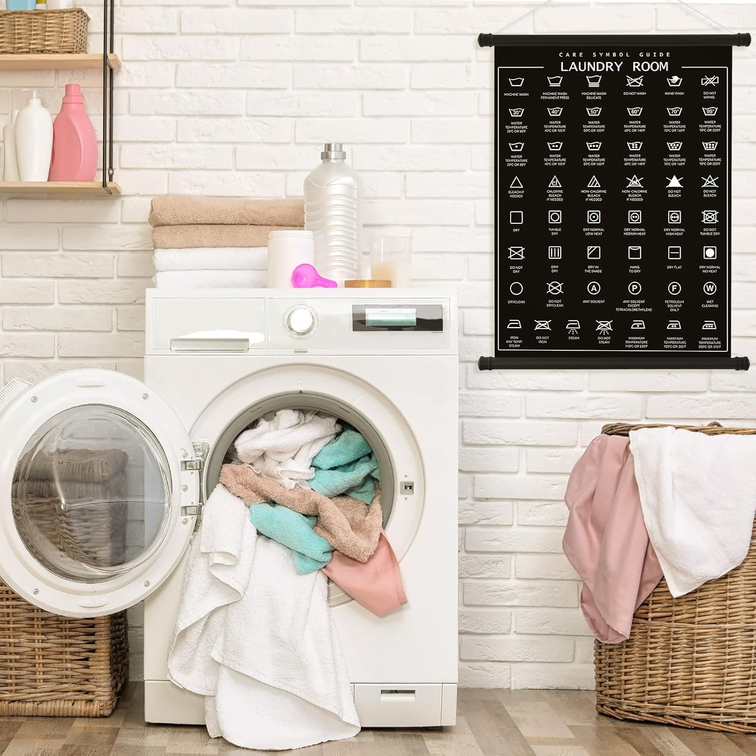 Gersoniel Laundry Room Decor Symbols Wall Art