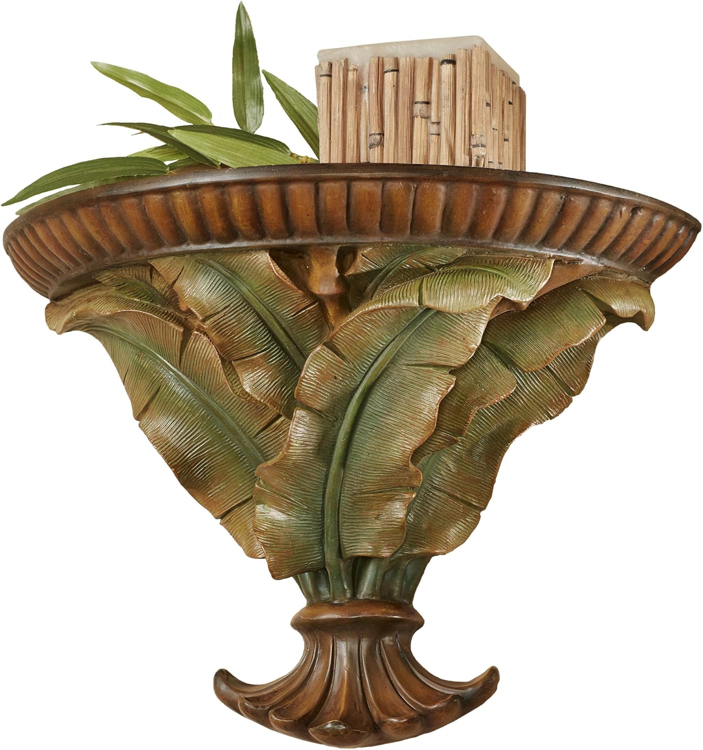 Touch of Class Bamboo Tropics Wall Shelf - Brown Green Russet