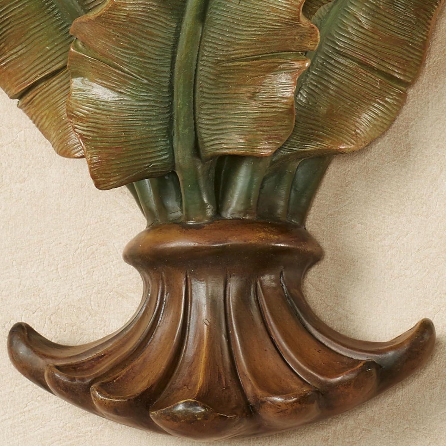 Touch of Class Bamboo Tropics Wall Shelf - Brown Green Russet