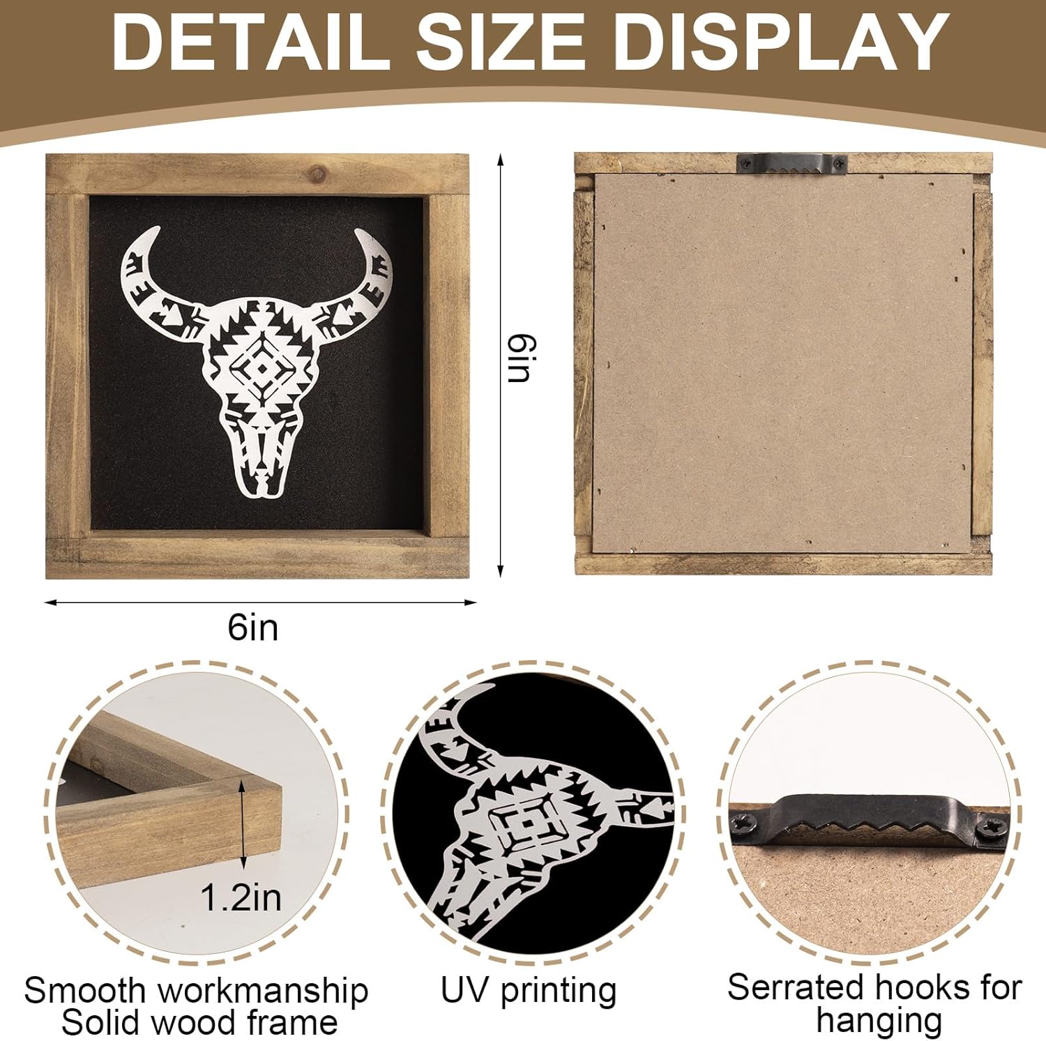 Flangairy Western Cow Skull Decor Wall Art Signs