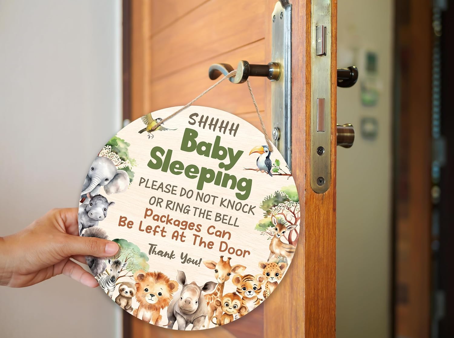 Safari Jungle Shhh Baby Sleeping Door Sign