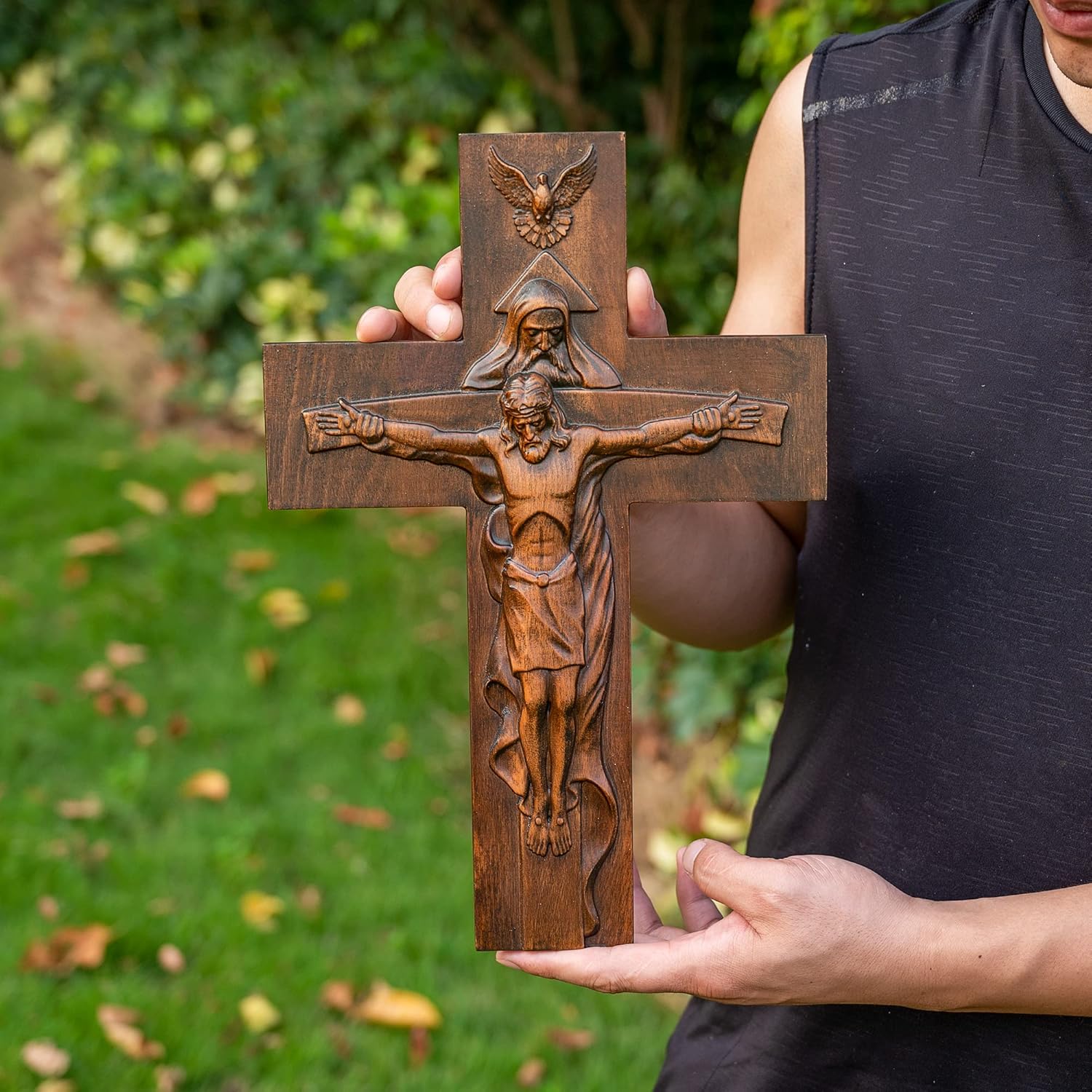 BGCOPPER Holy Trinity Wall Cross 12 Inch