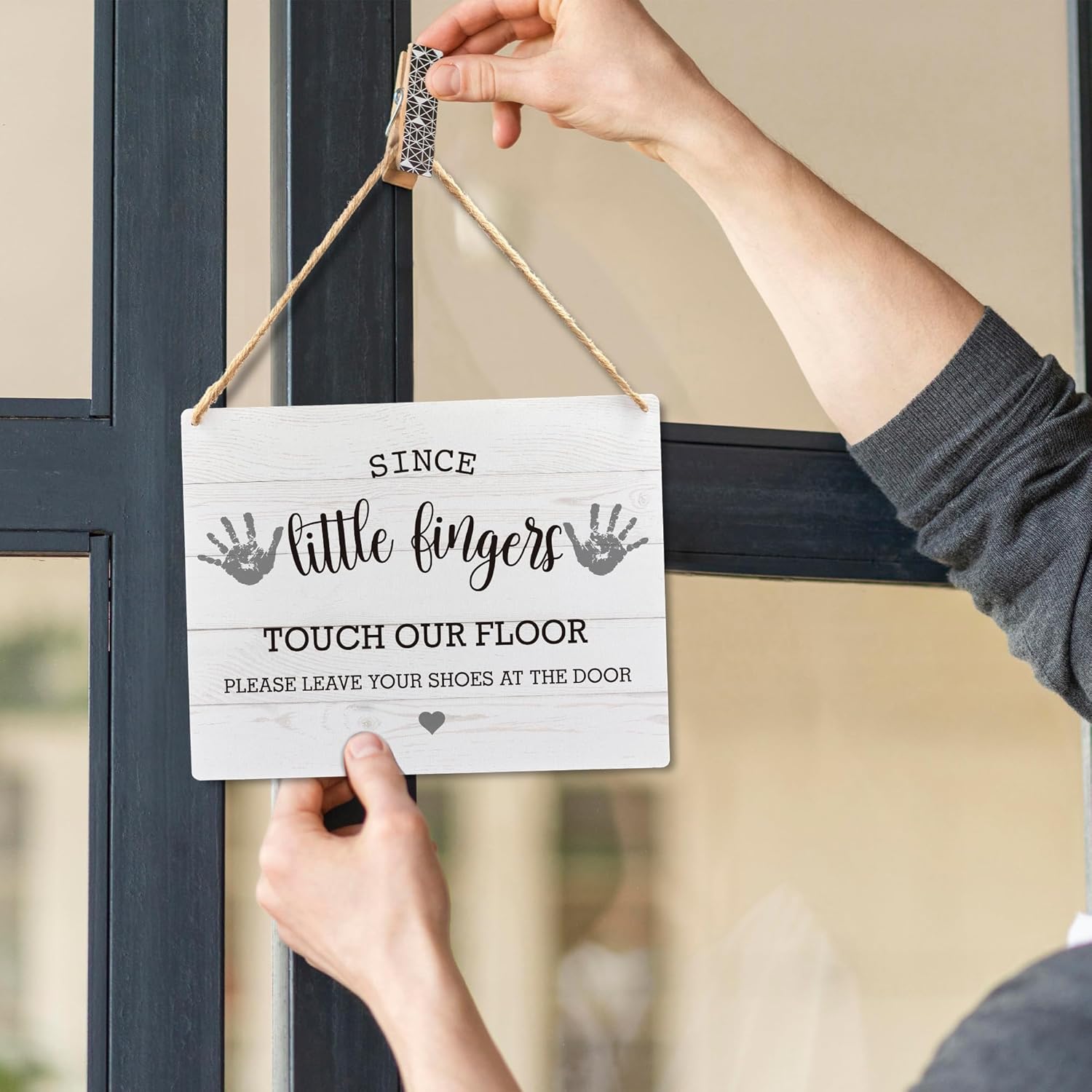 Wall Pediments Shoes Off Sign 8x10 Inches