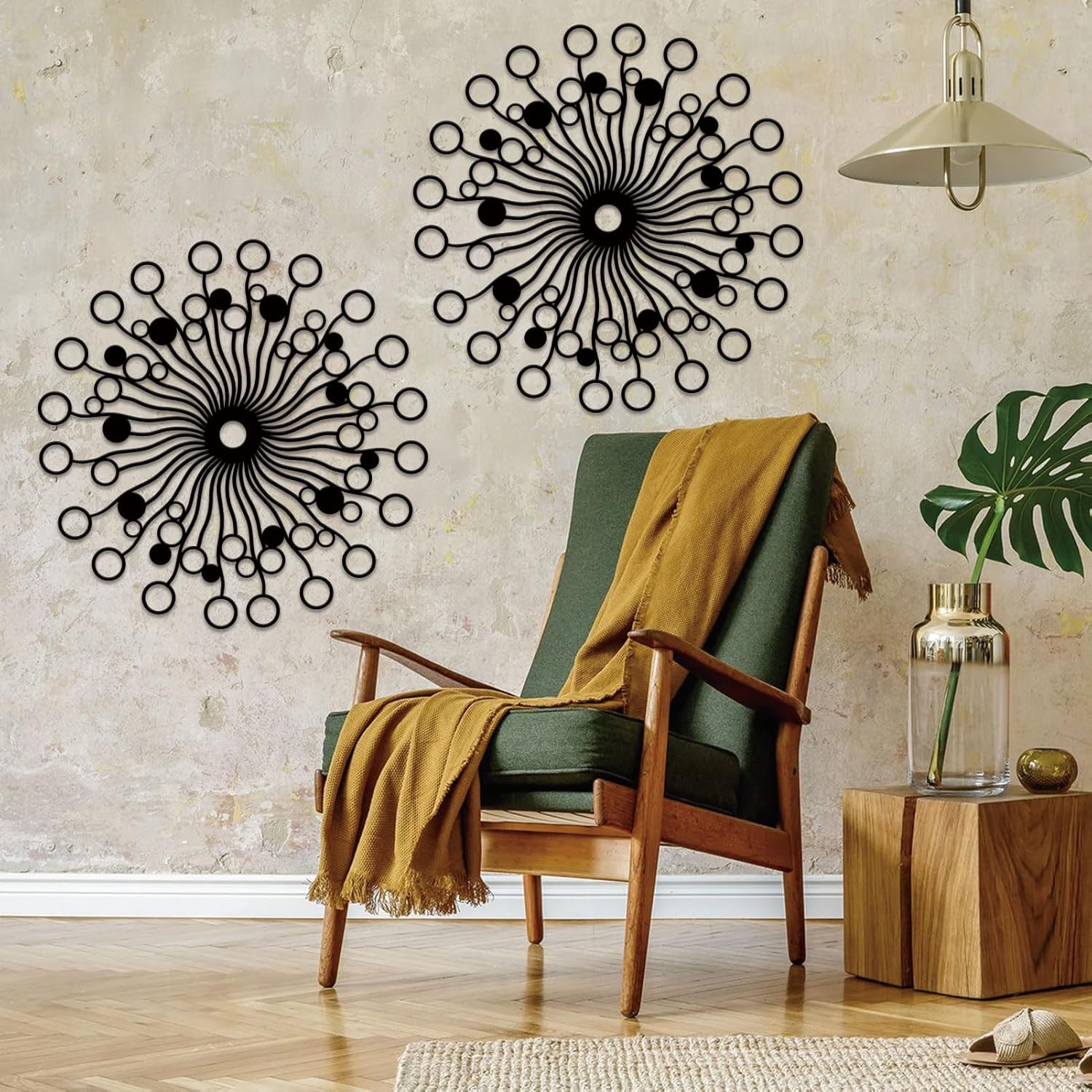 Resama Metal Sunburst Wall Decor Sculpture