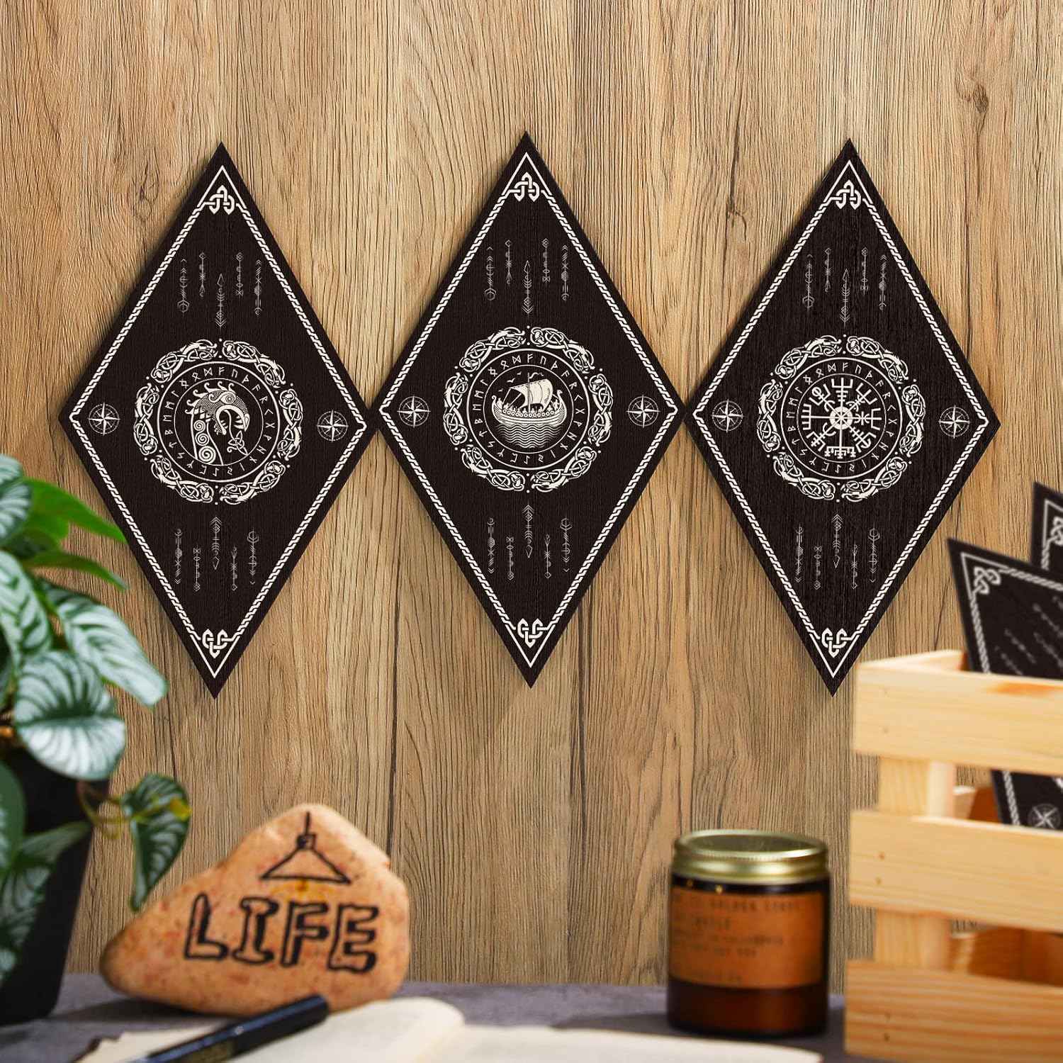 Nuenen 6 Piece Nordic Viking Wood Wall Decor