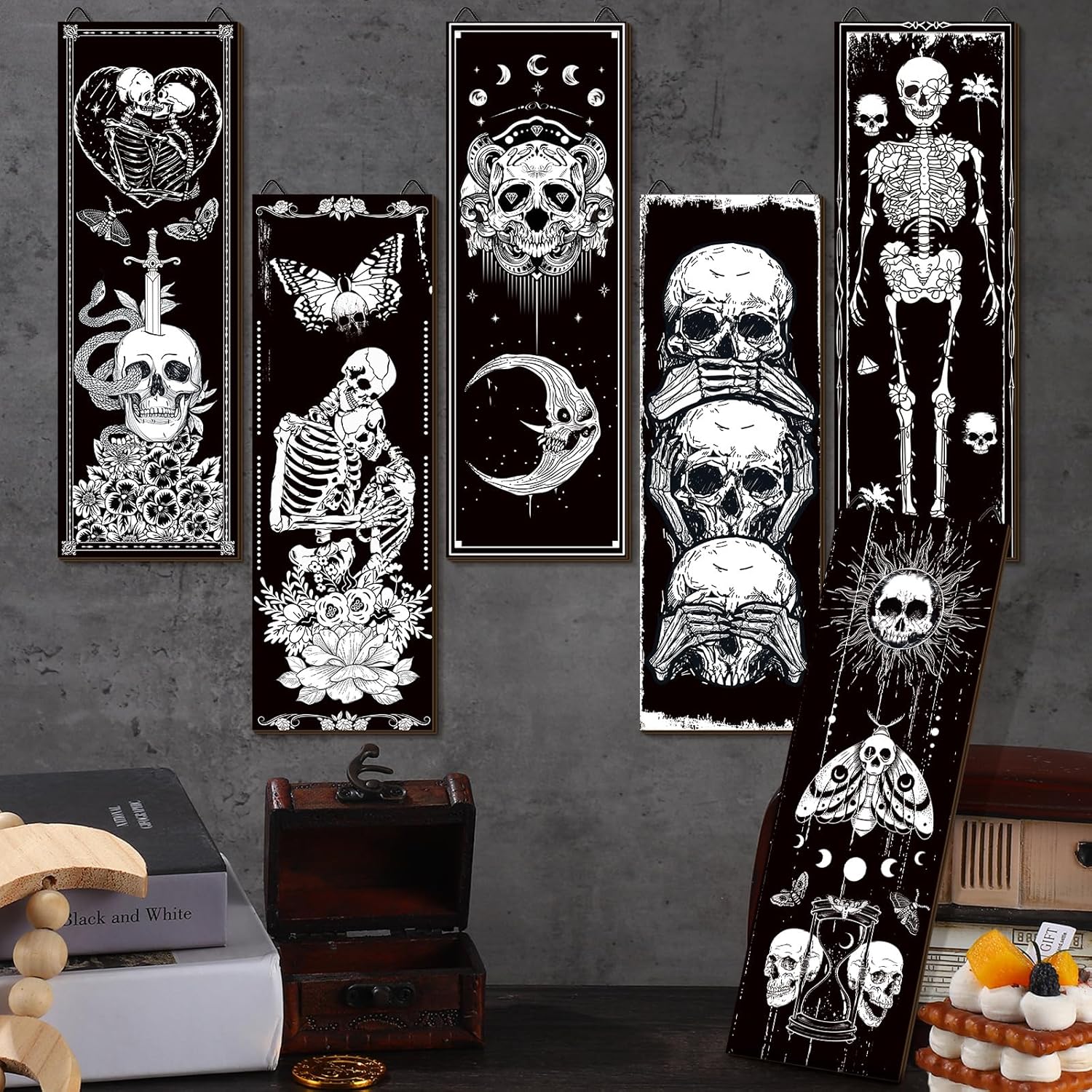 Sintuff 6 Piece Black Gothic Wall Decor Set