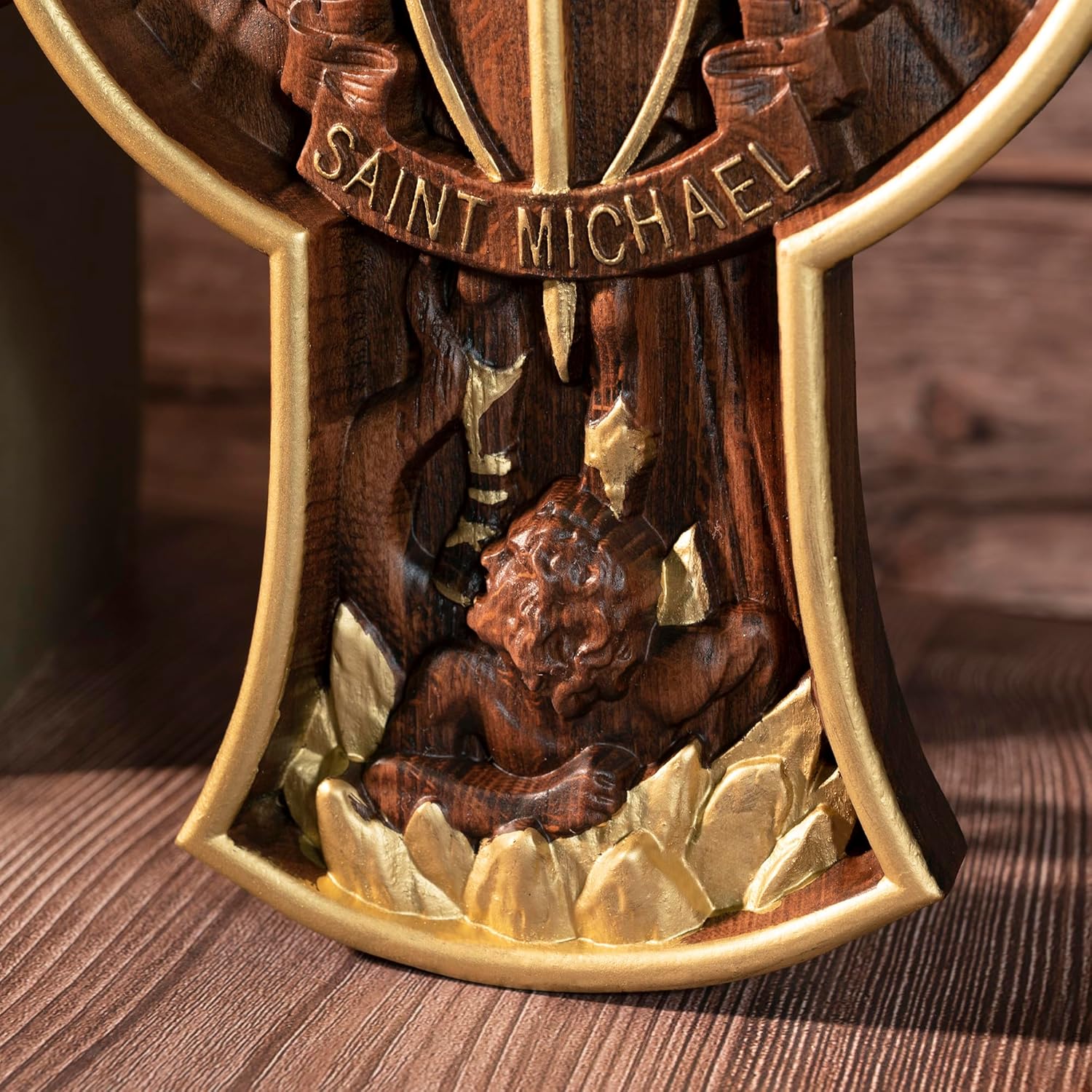 Bgcopper Saint Michael Cross Wall Decor 10 Inch