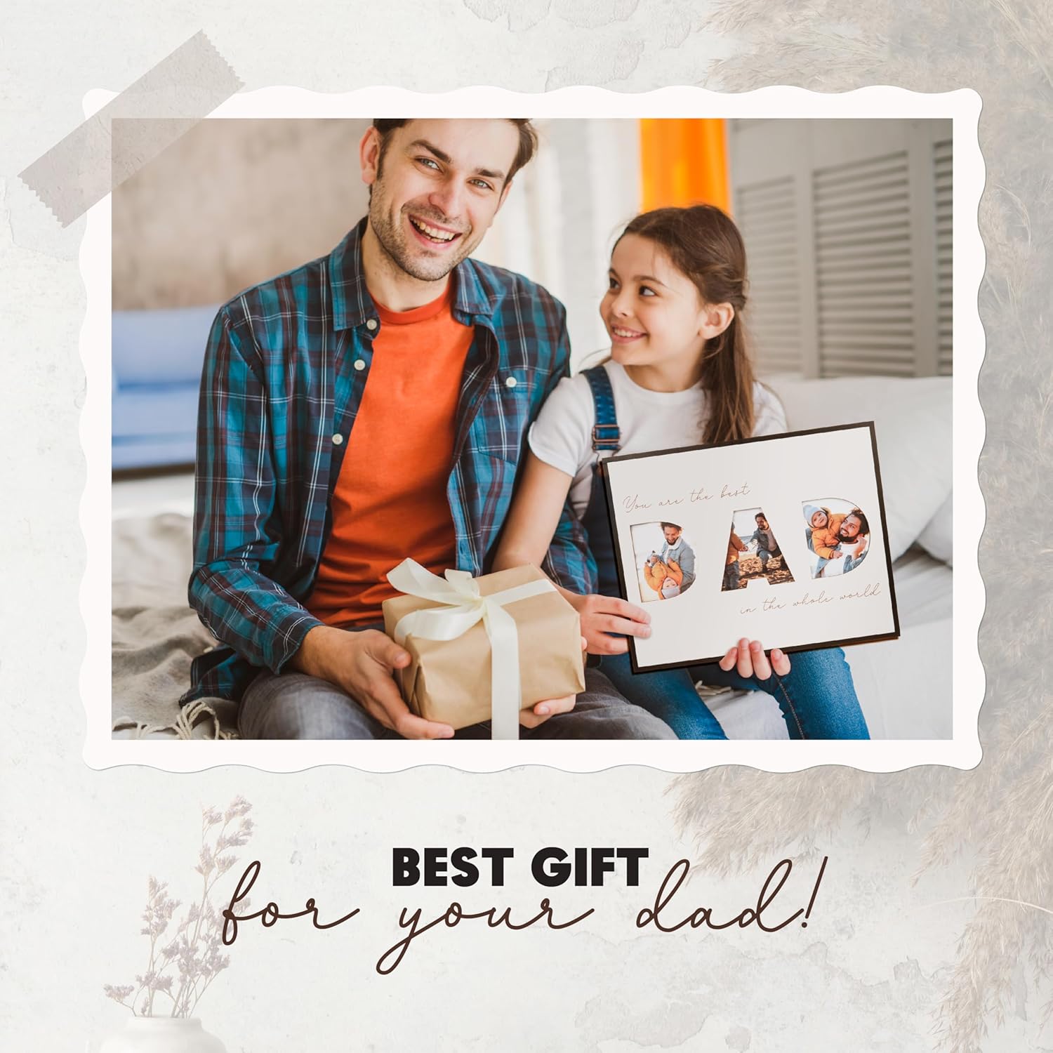 Creative DAD Letter Photo Frame With 3 Slots