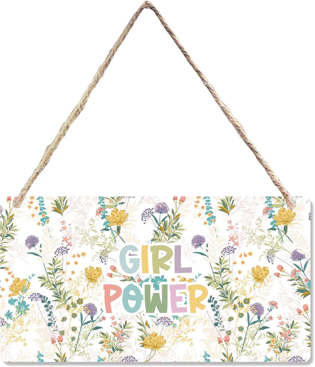 CGBHW Floral Wooden Sign for Girls Room