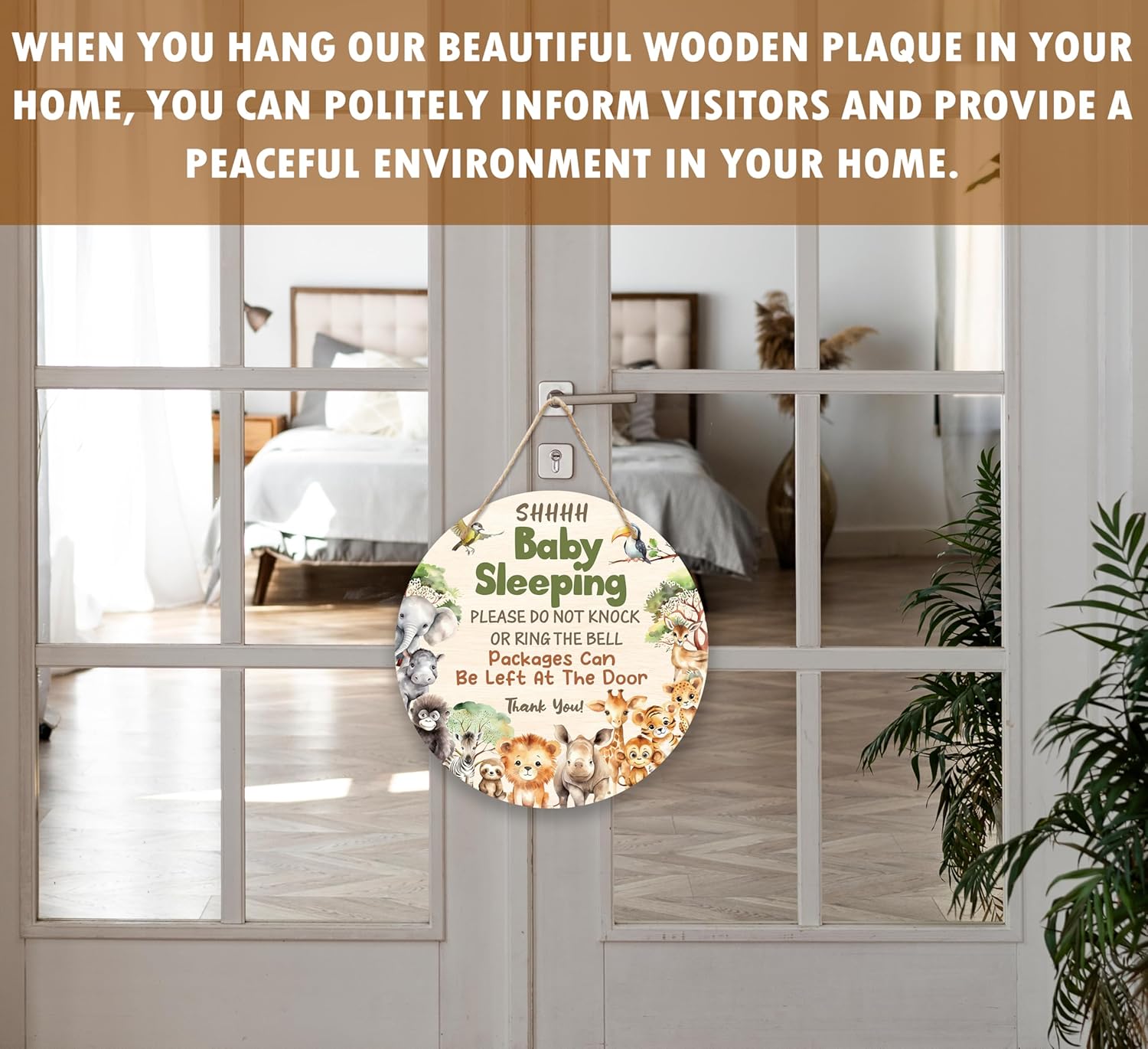 Safari Jungle Shhh Baby Sleeping Door Sign