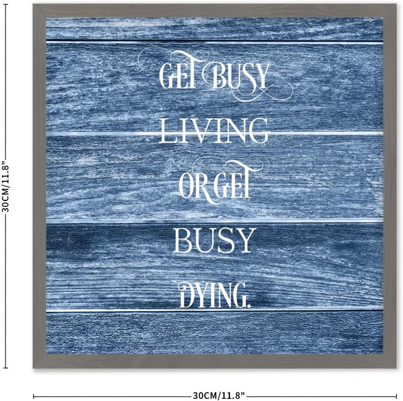 Get Busy Living Or Get Busy Dying Framed Wood Sign 30x30cm