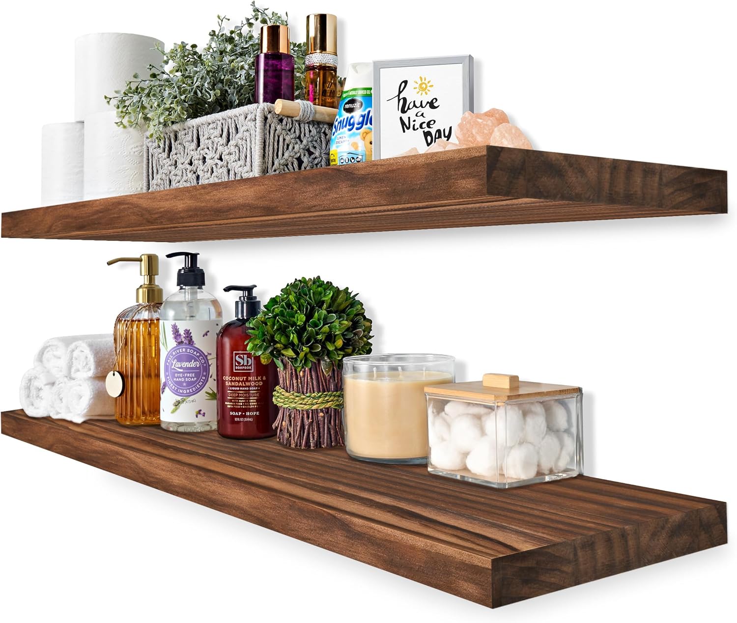 Sorbus 35-inch Solid Wood Floating Shelves Set of 2