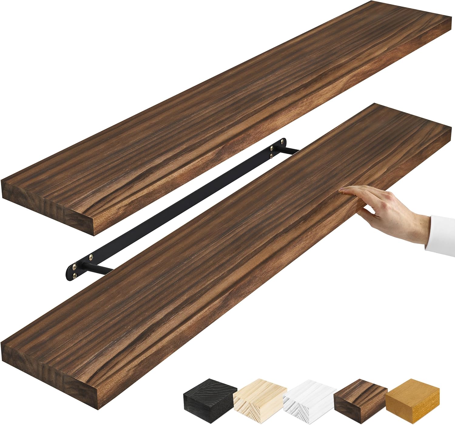 Sorbus 35-inch Solid Wood Floating Shelves Set of 2