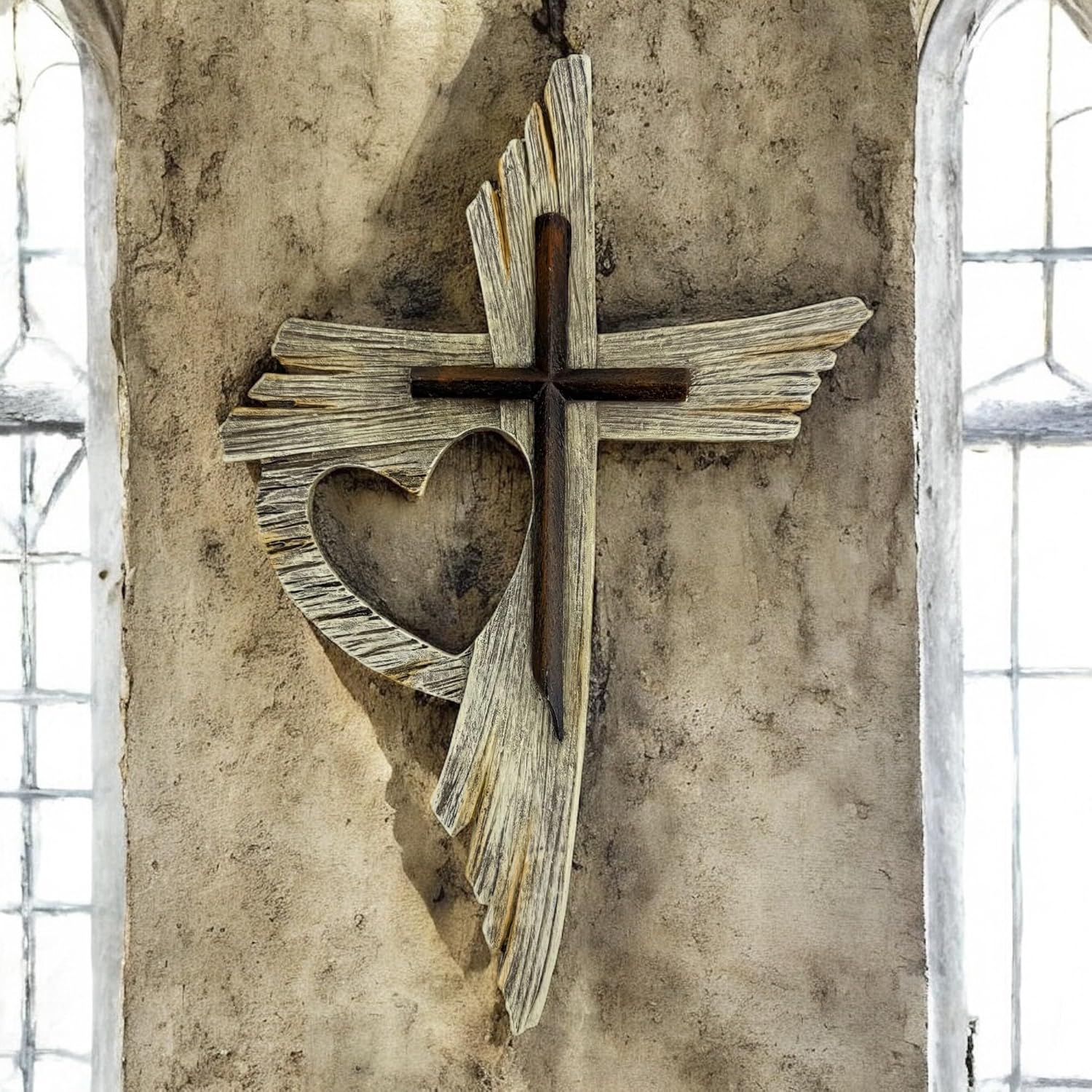 Top Brass One Love Rustic Wall Cross 12-Inch