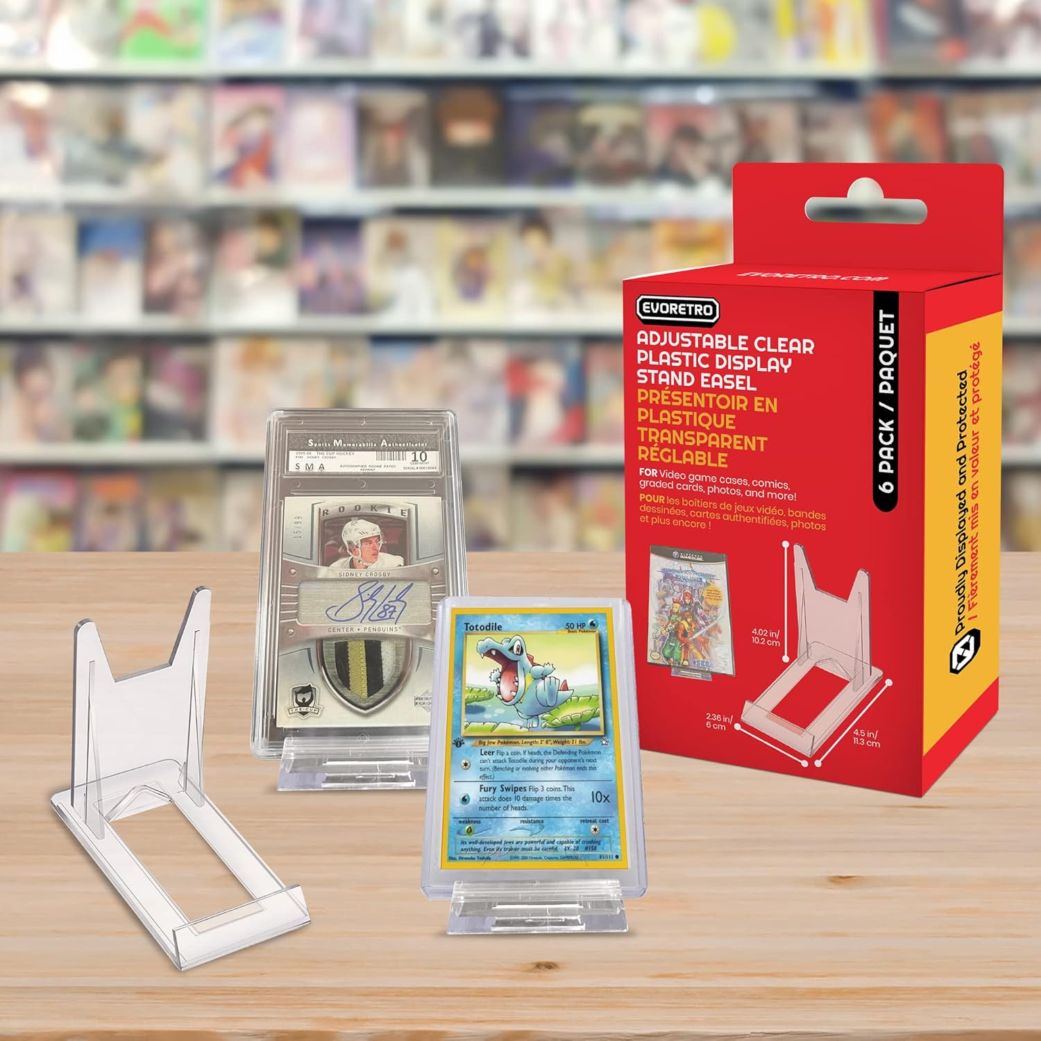 EVORETRO Clear Acrylic Display Stand 6-Pack