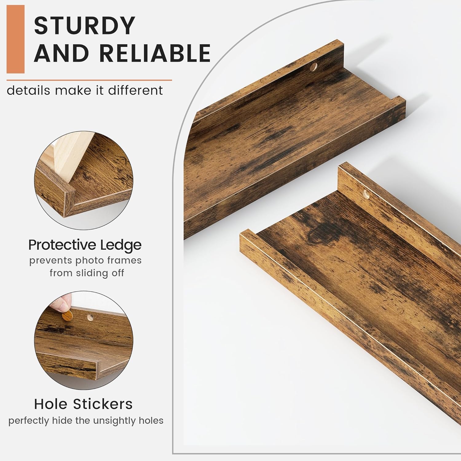 FLYJOE Floating Picture Ledge Shelves Set of 4