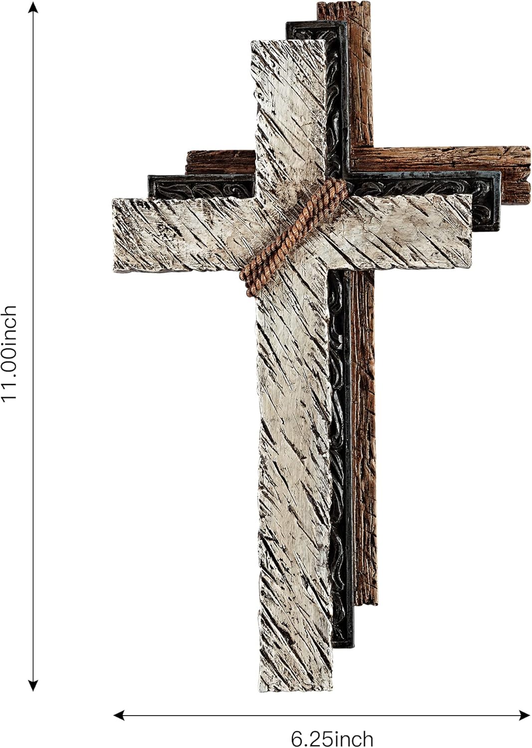 Eagrafts Wood Texture Resin Wall Cross