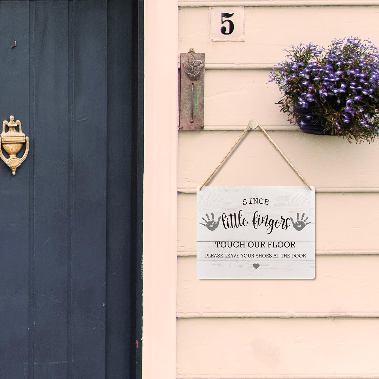Wall Pediments Shoes Off Sign 8x10 Inches