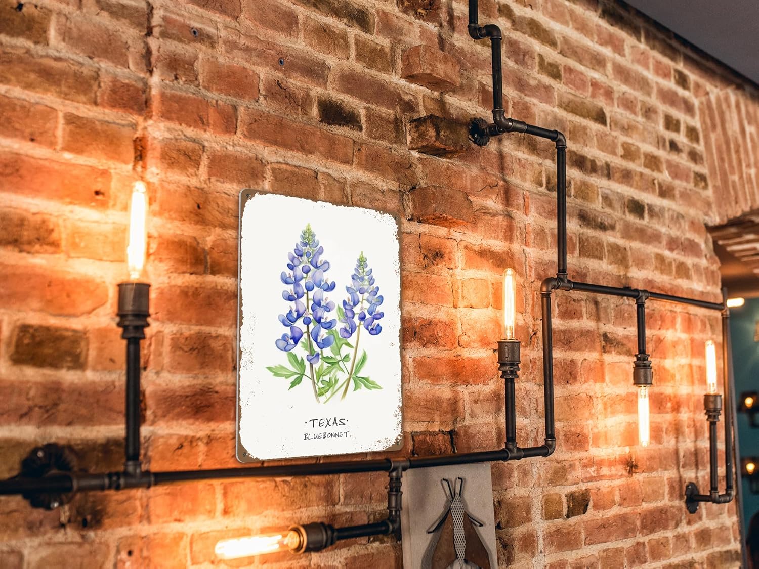 ALREAR Texas Bluebonnet Wall Art Decor 12x8 Inch
