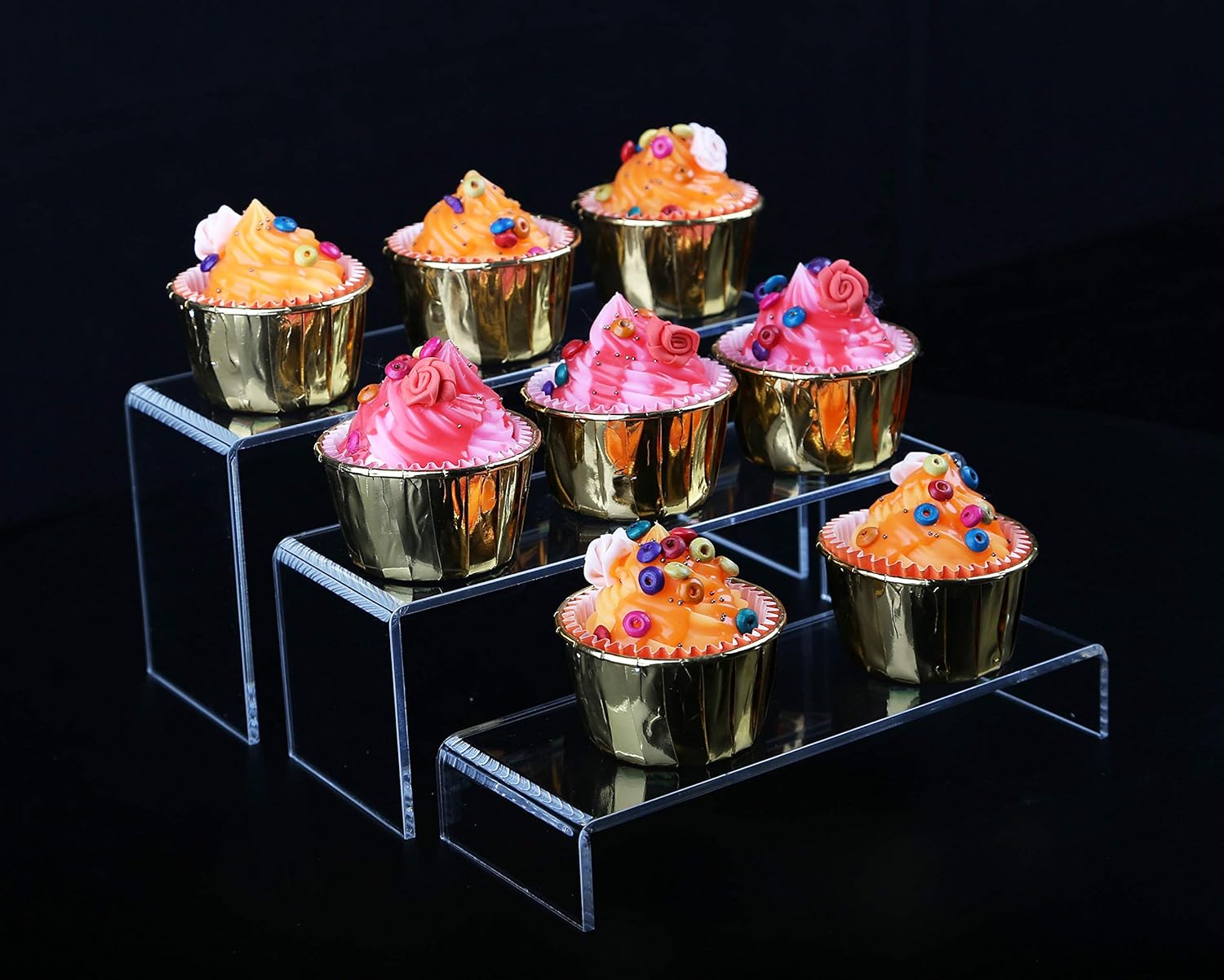 Jusalpha 3-Piece Clear Acrylic Riser Set for Home Display
