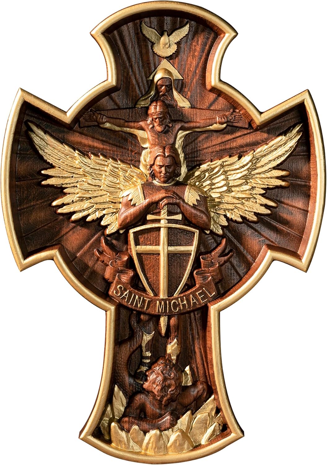 Bgcopper Saint Michael Cross Wall Decor 10 Inch
