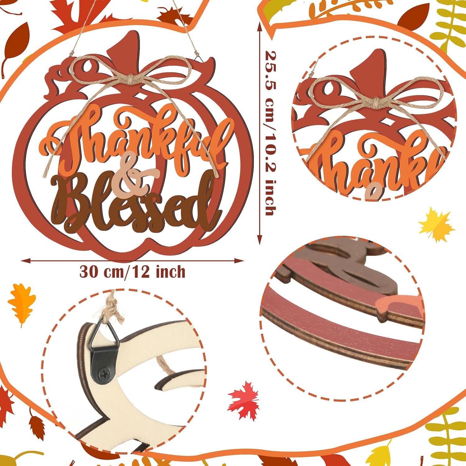 Thankful and Blessed Fall Pumpkin Wall Decor