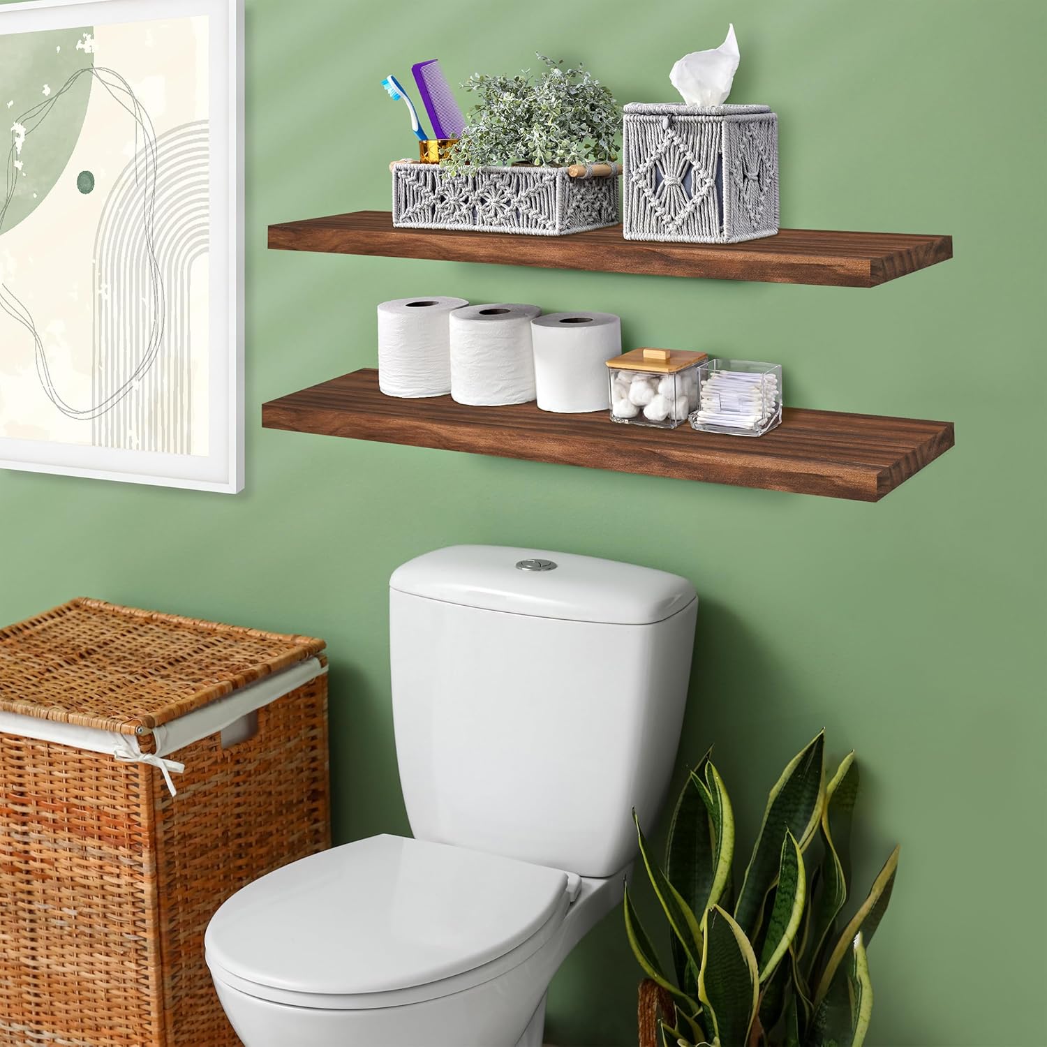 Sorbus 35-inch Solid Wood Floating Shelves Set of 2