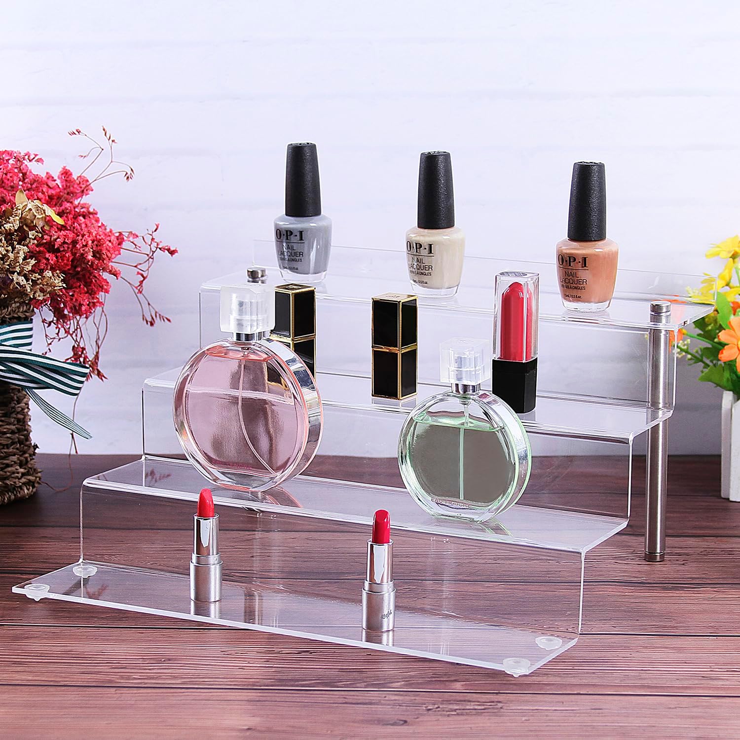 CECOLIC 4 Tier Acrylic Display Riser Stand Large 4 Pack