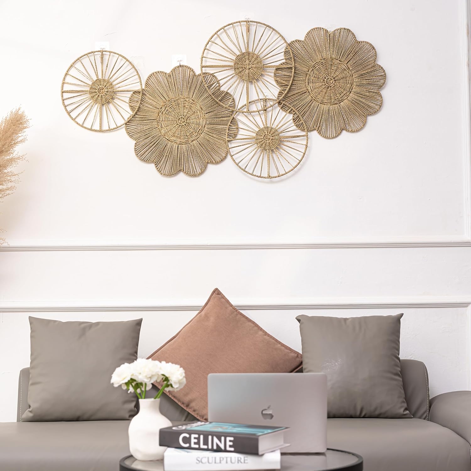 PEMAR Set of 5 Seagrass Wall Decor Baskets