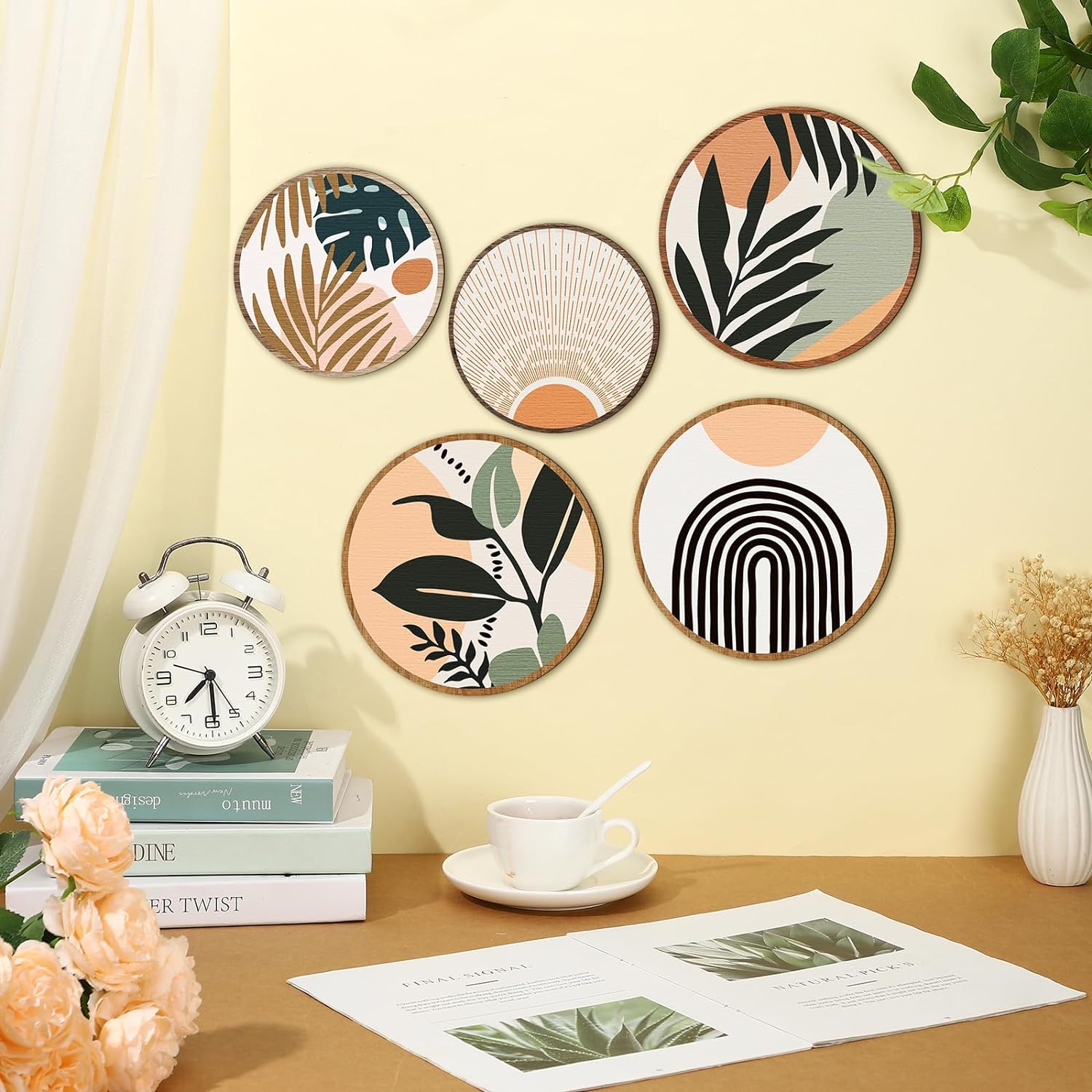 Qunclay Bohemian Wall Art Decor Set 5 Pcs