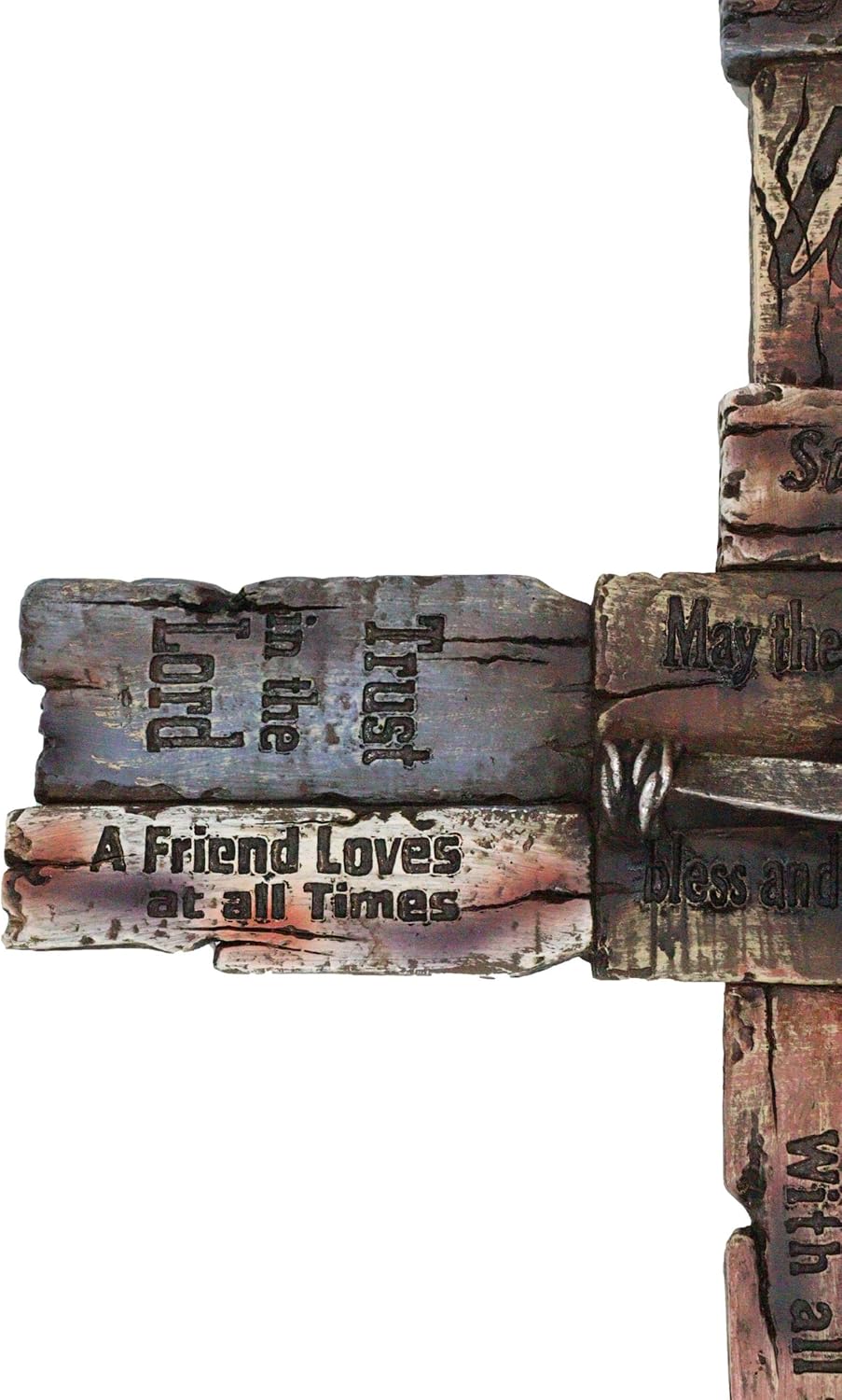 Ebros Gift Rustic Wall Cross Decor with Inspirational Words