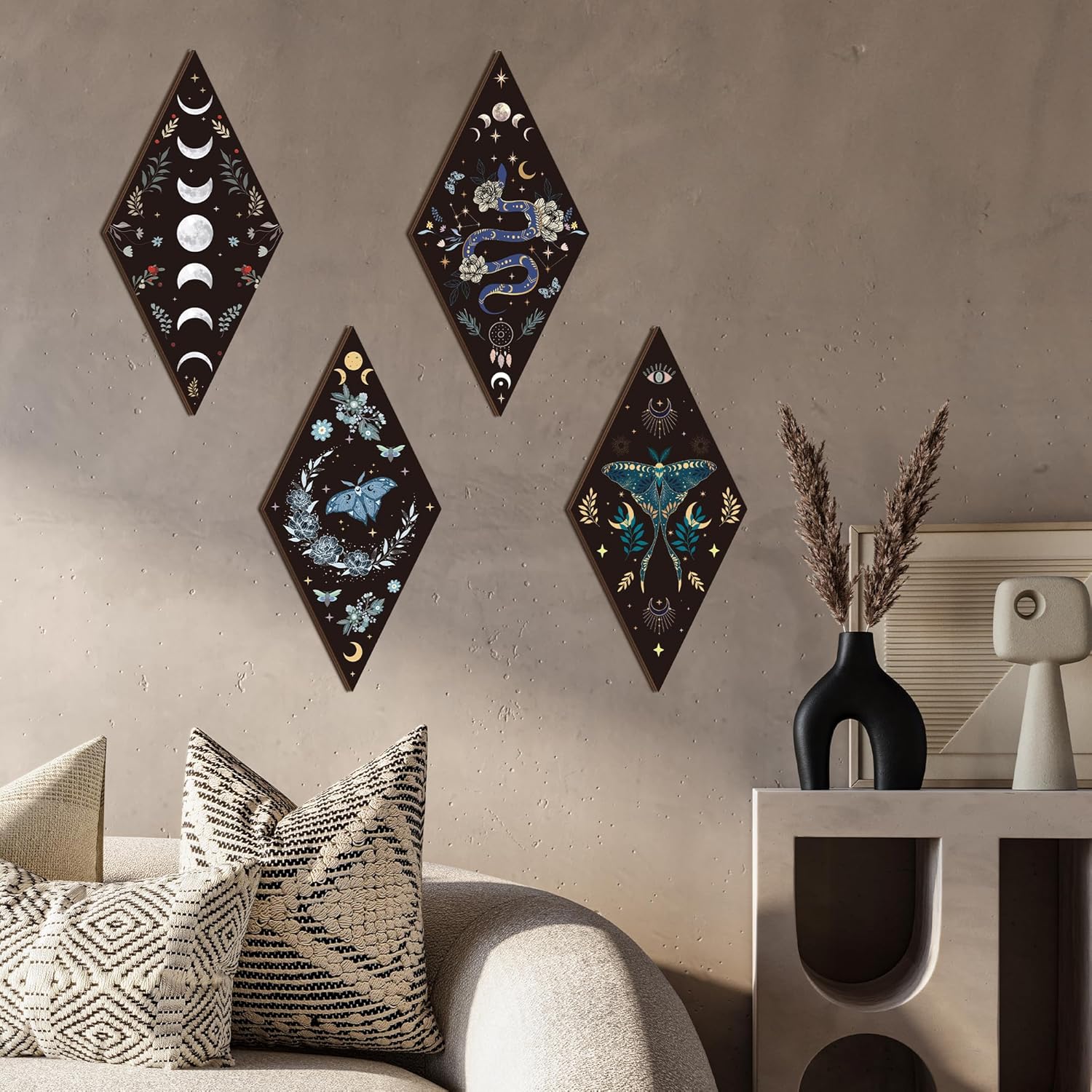 Romart Moon Phase Wall Decor 4 Piece Set