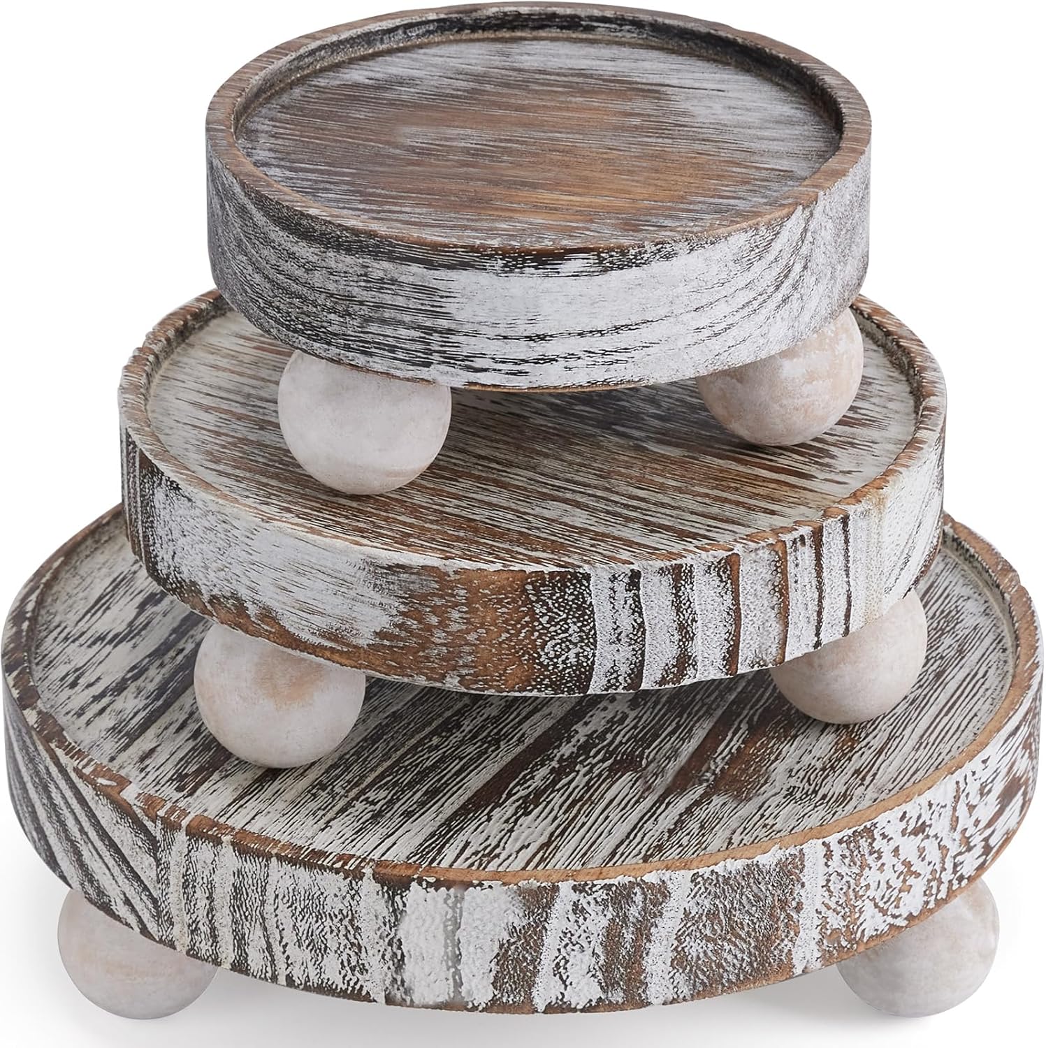 3PCS Wood Risers Decor Mini Stool Display Stand Farmhouse Style