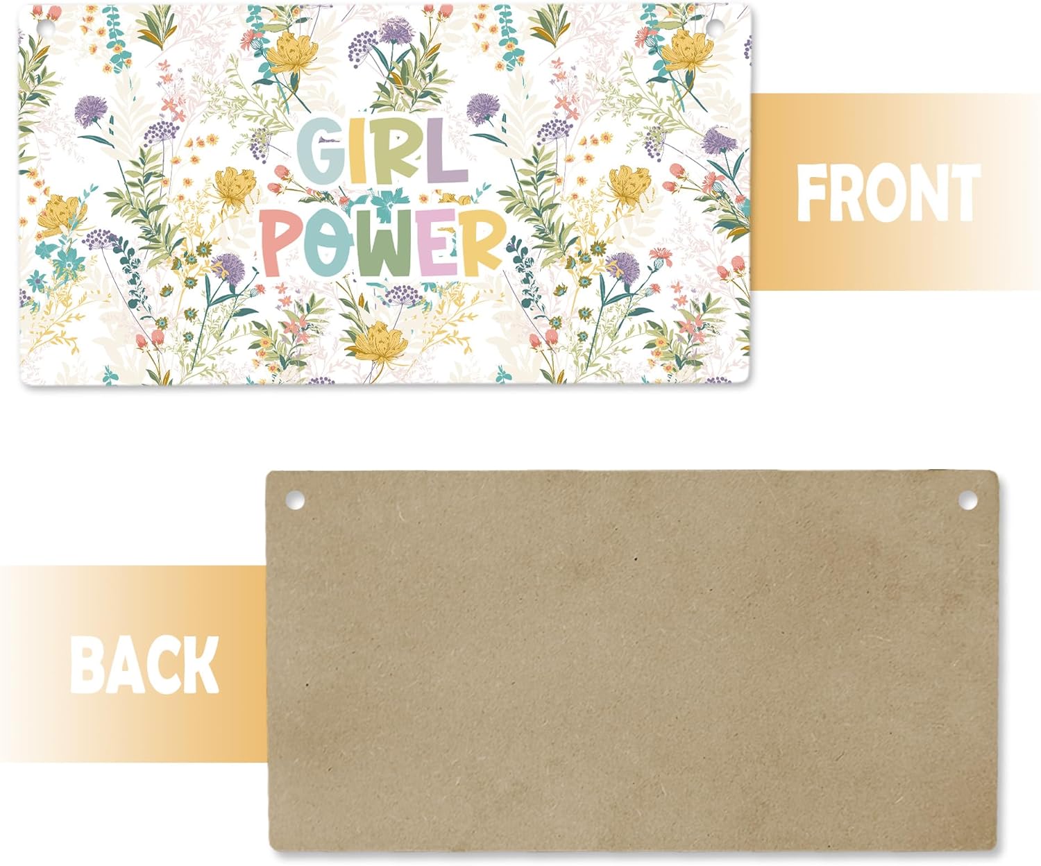 CGBHW Floral Wooden Sign for Girls Room