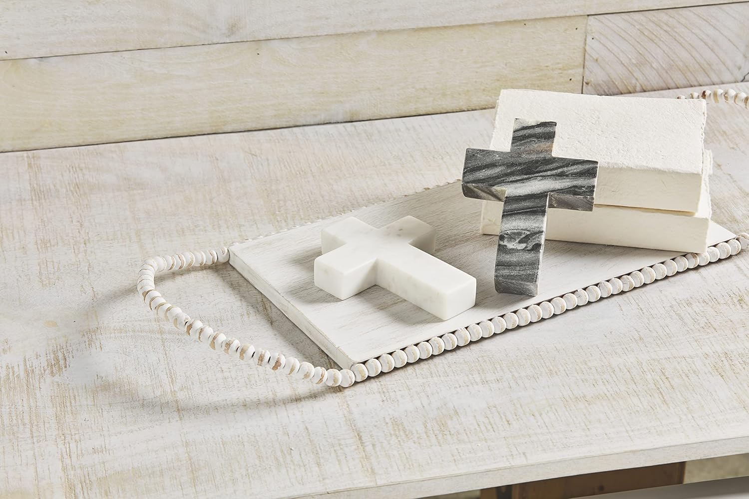 Mud Pie Marble Cross White 6 x 45 Inches 1 Count